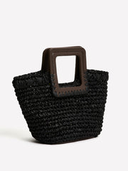 Straw Handbag with Square Handle rw&co Special Promo Price