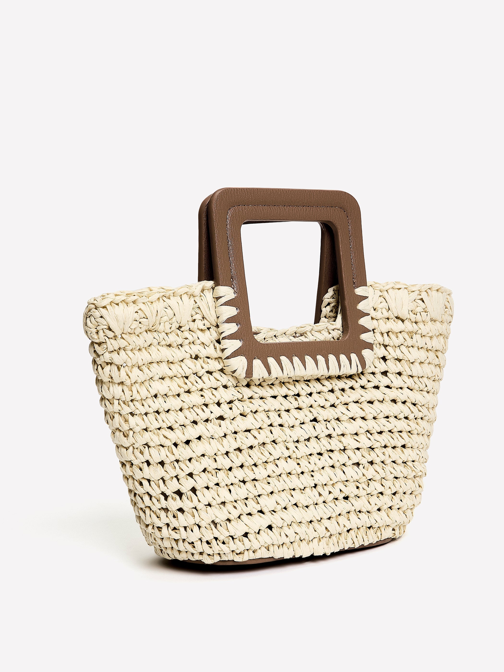 Straw Handbag with Square Handle rw&co Special Promo Price