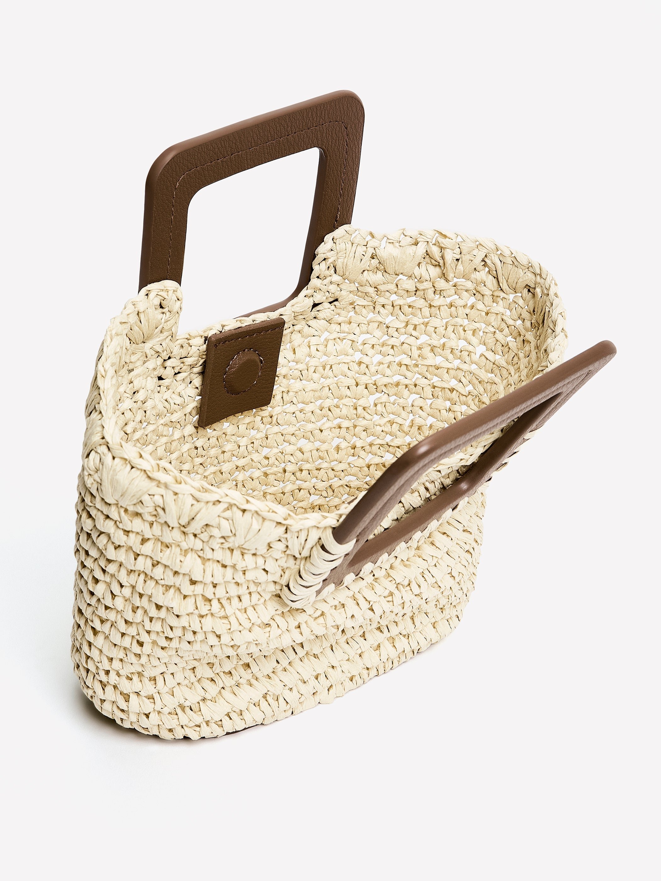 Straw Handbag with Square Handle rw&co Special Promo Price