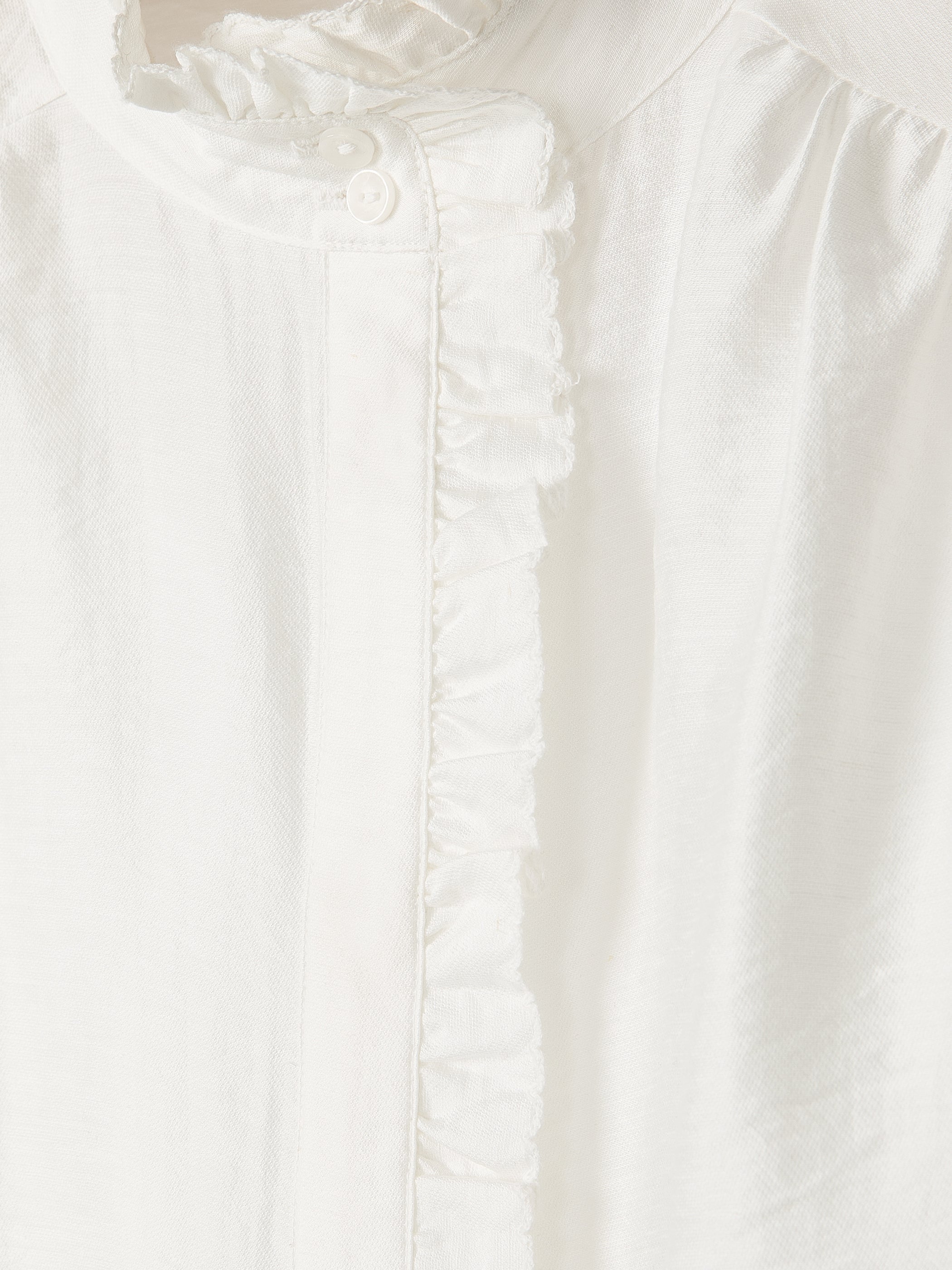 Long-Sleeve Crew-Neck Blouse with Ruffles rw&co Limited Time Discount