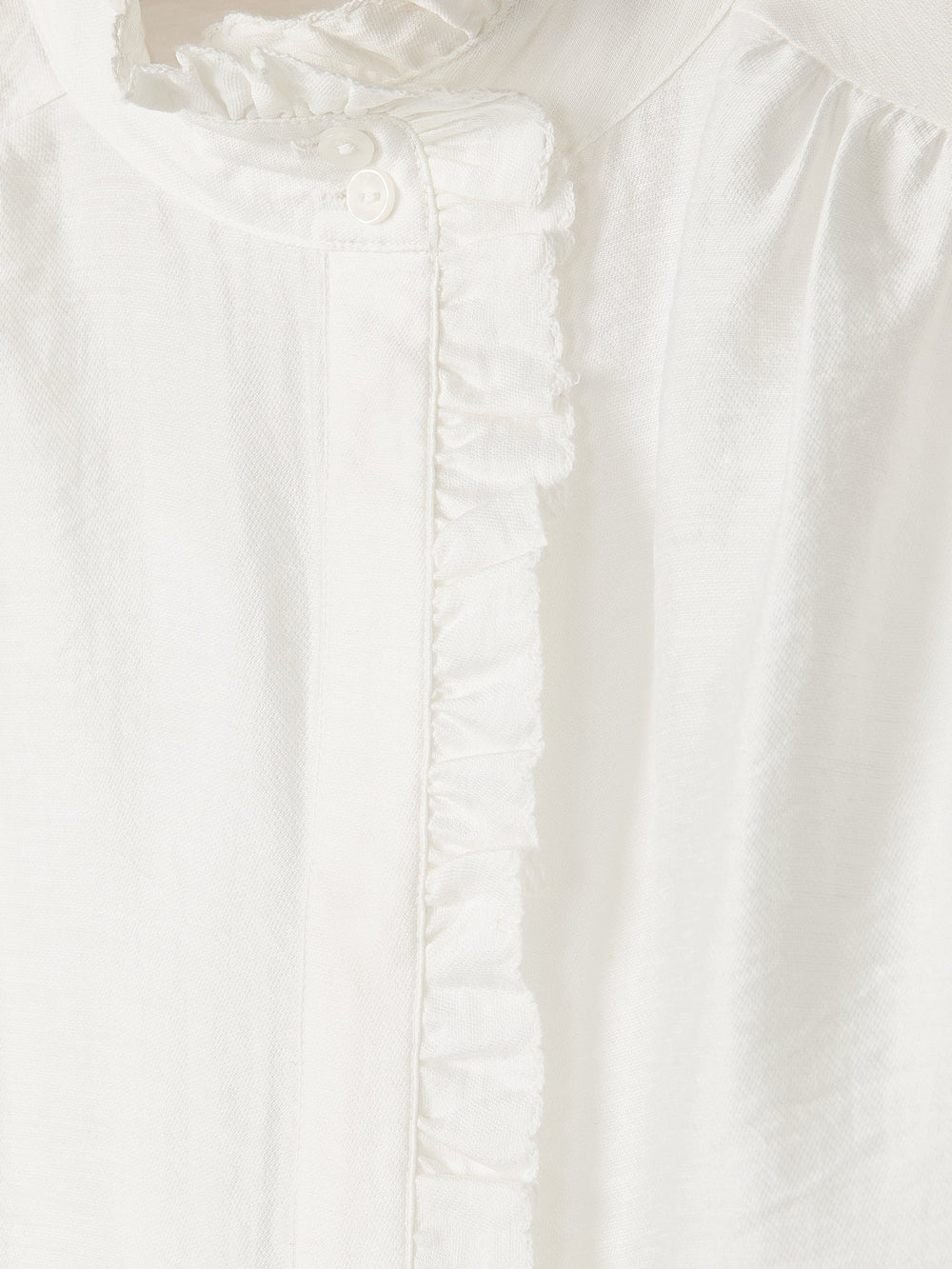 Long-Sleeve Crew-Neck Blouse with Ruffles rw&co Limited Time Discount