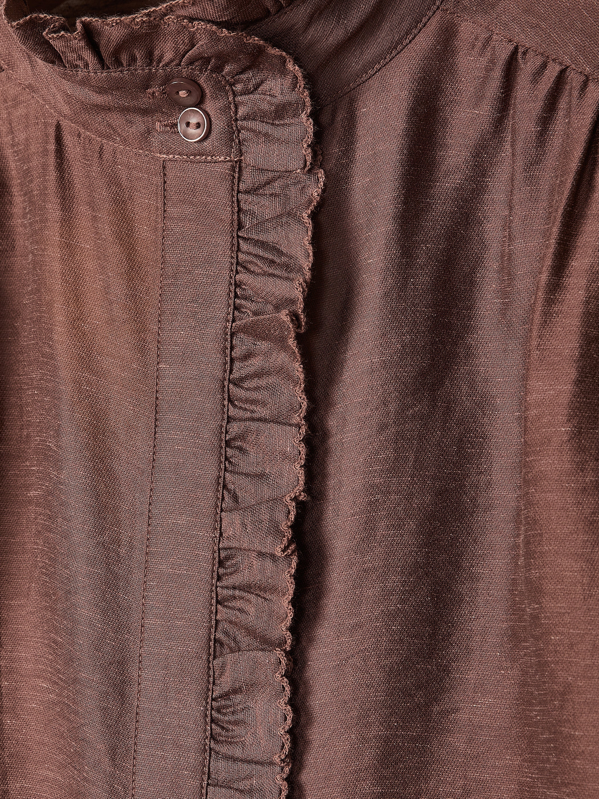 Long-Sleeve Crew-Neck Blouse with Ruffles rw&co Limited Time Discount