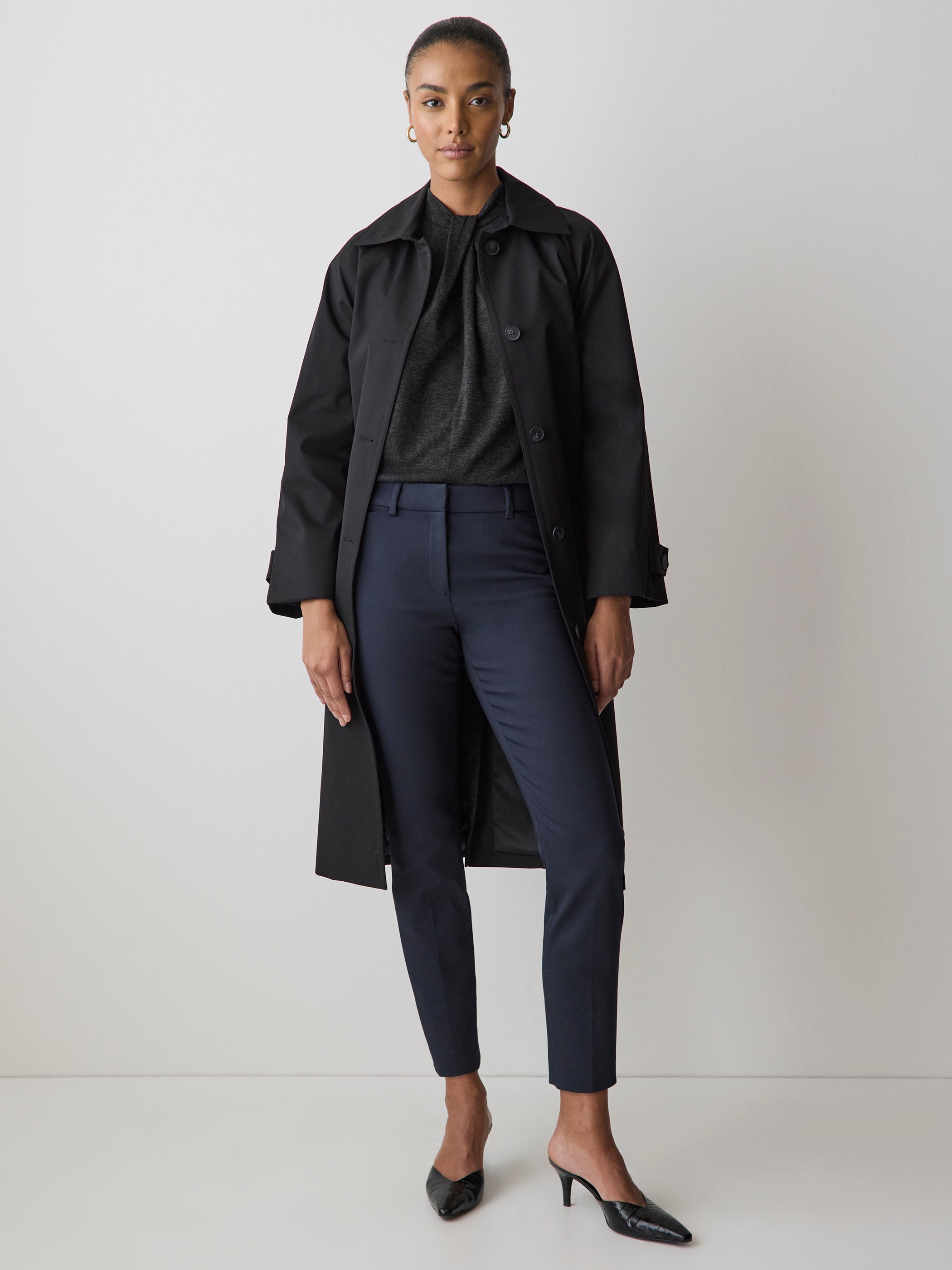 Extended-Sleeve Top with Twisted Draped Mock Neckline rw&co Special Offer