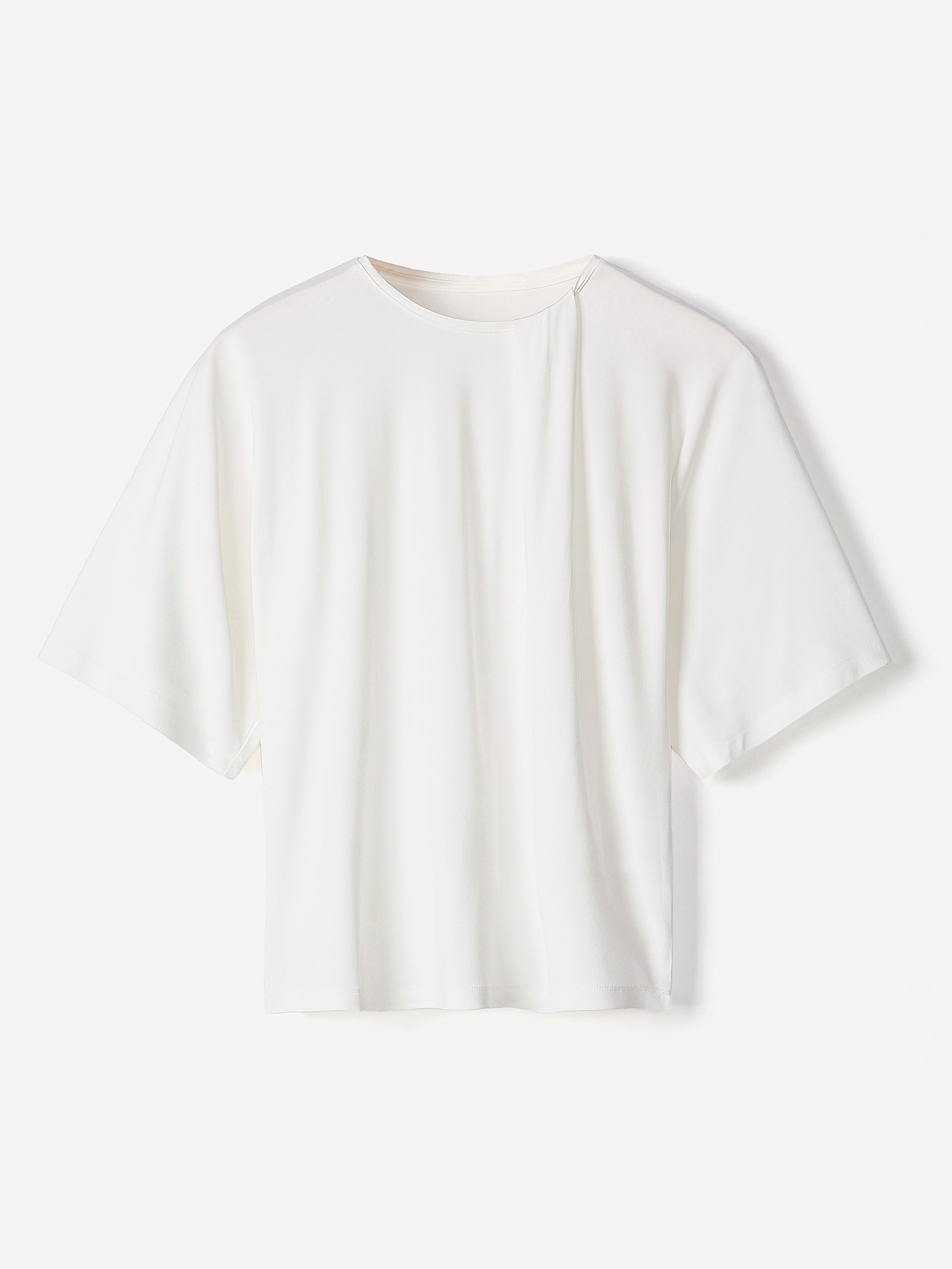 Short-Sleeve Crew-Neck Top with Pleated Detail rw&co On Sale