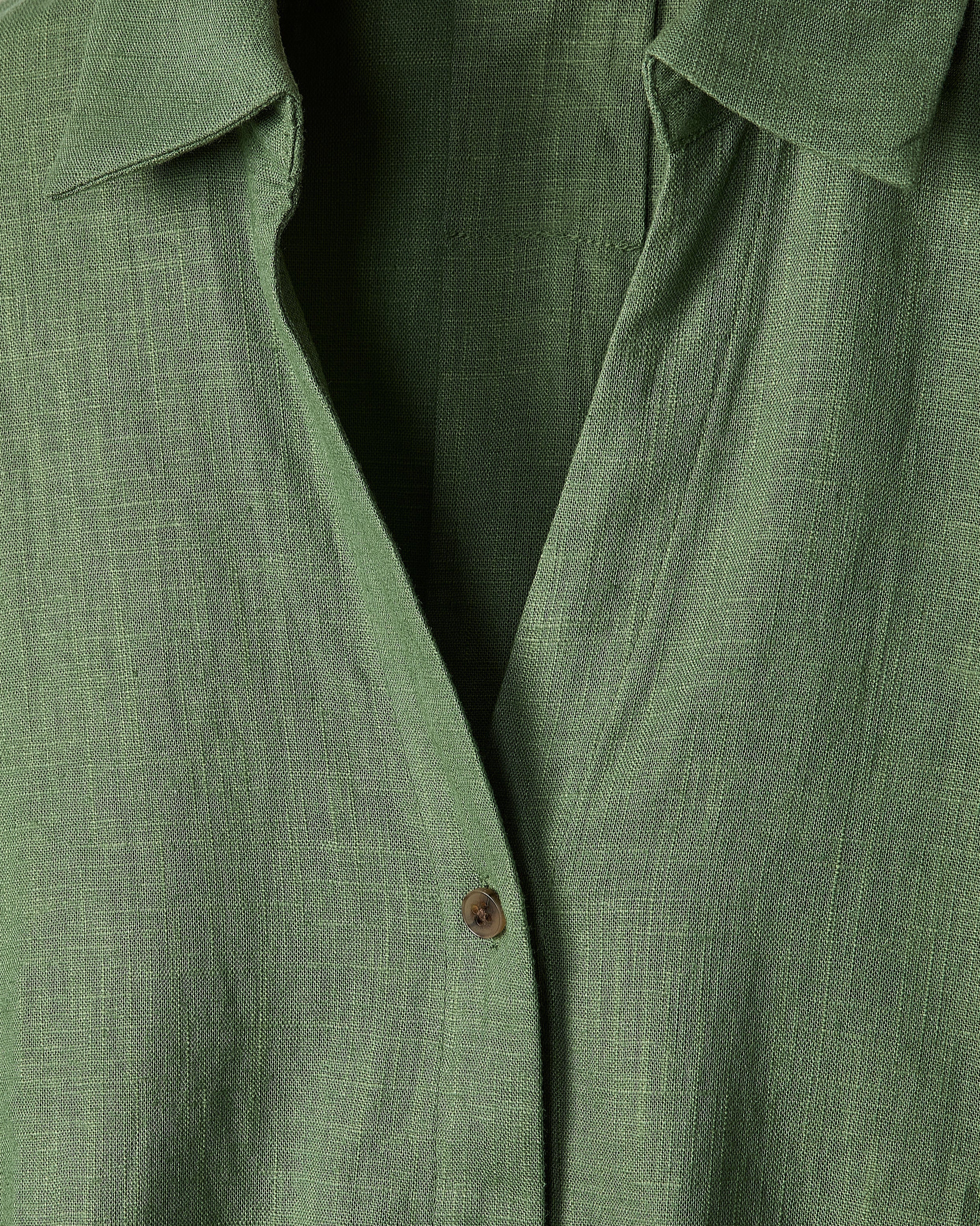 Linen-Blend Short-Sleeve Blouse with Shirt Collar rw&co On Sale