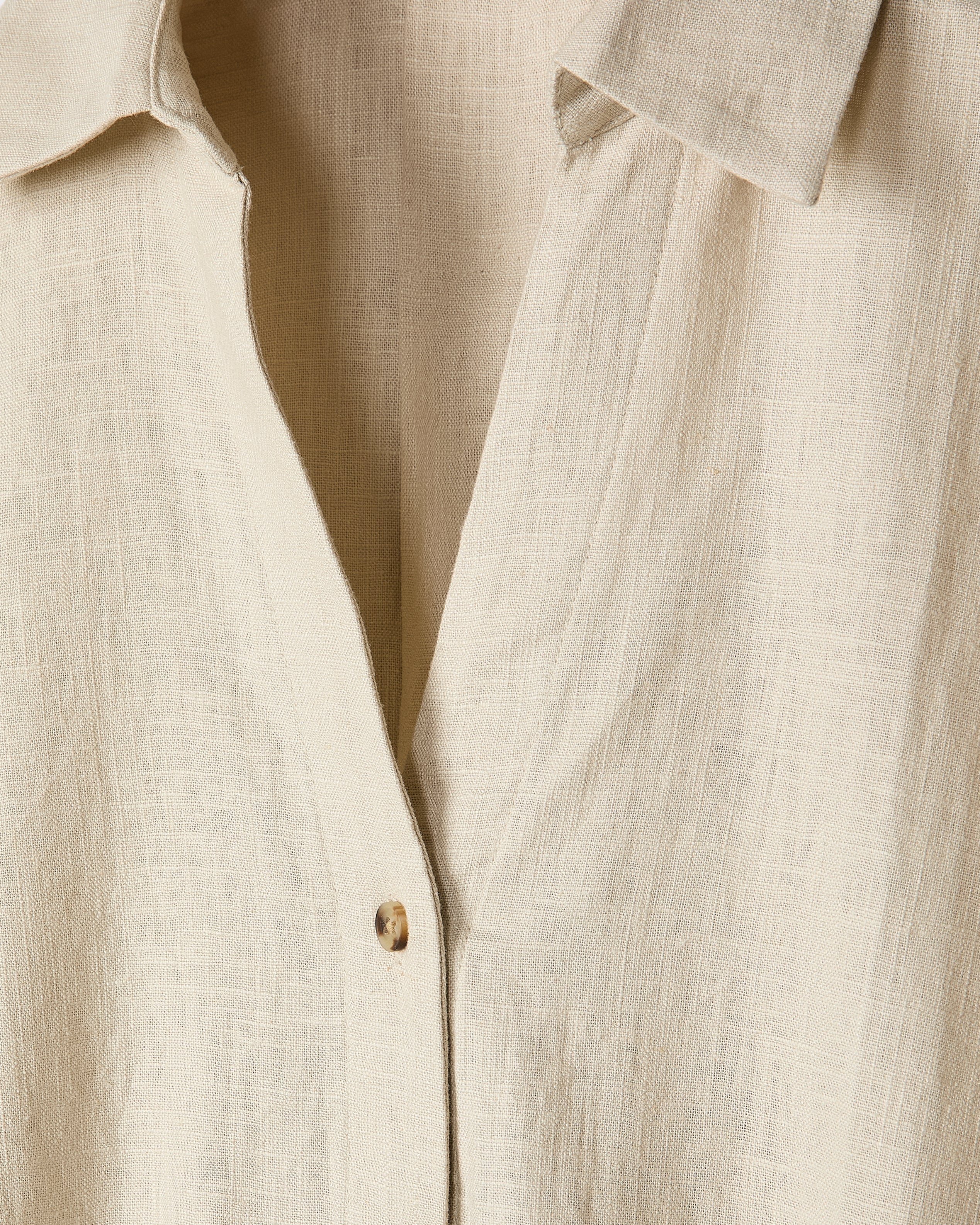 Linen-Blend Short-Sleeve Blouse with Shirt Collar rw&co On Sale