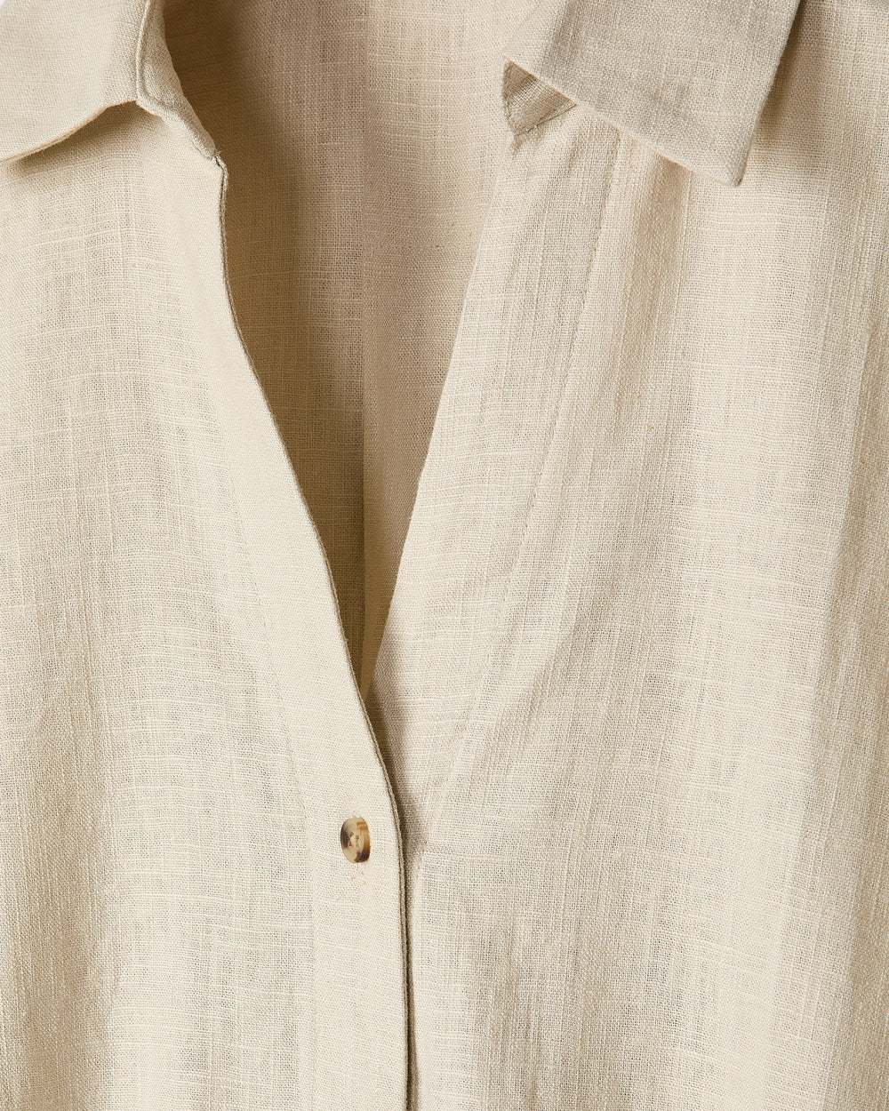Linen-Blend Short-Sleeve Blouse with Shirt Collar rw&co On Sale