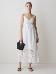 Sleeveless Sweetheart Maxi Dress with Eyelets rw&co On Sale