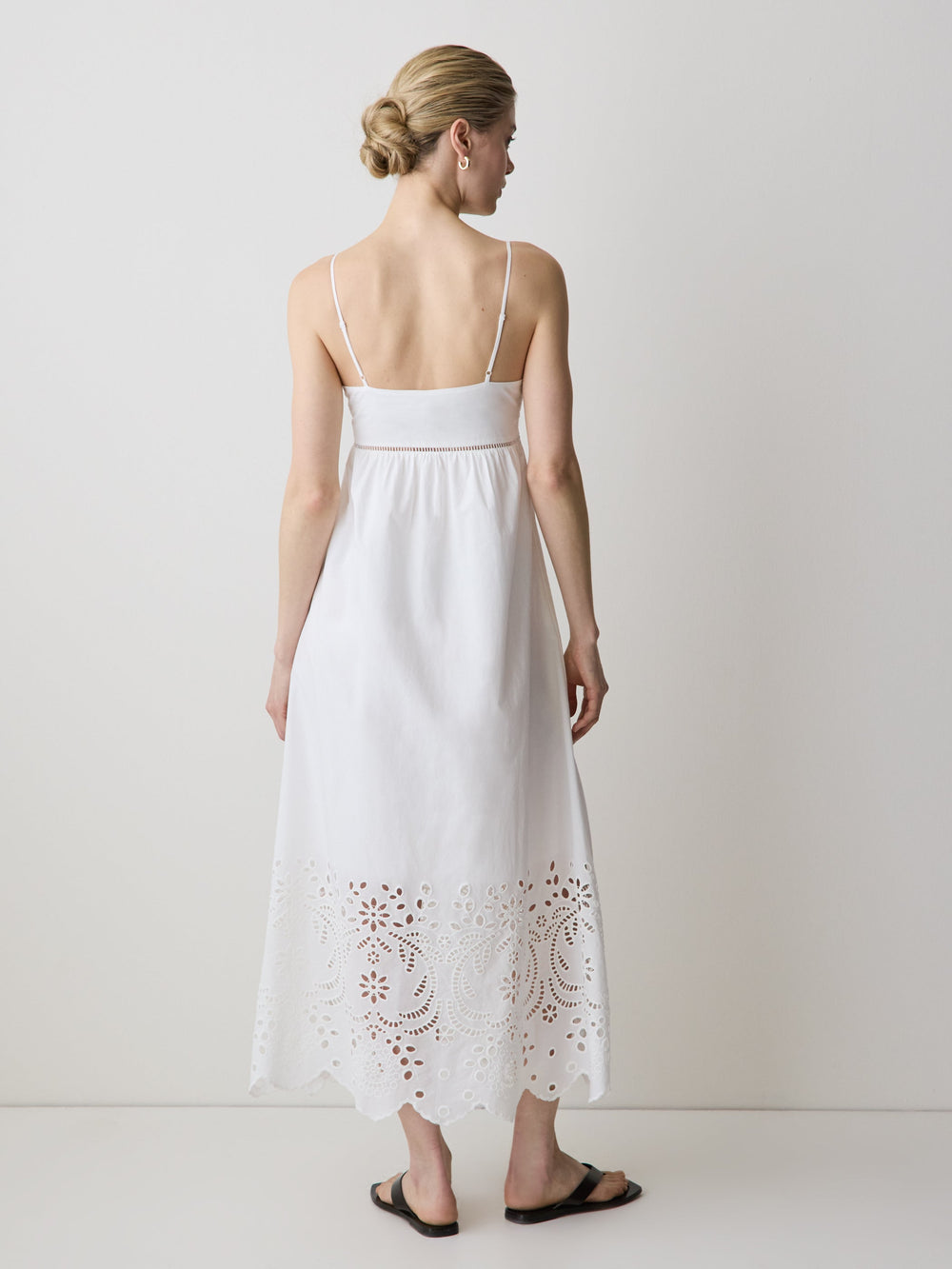 Sleeveless Sweetheart Maxi Dress with Eyelets rw&co On Sale
