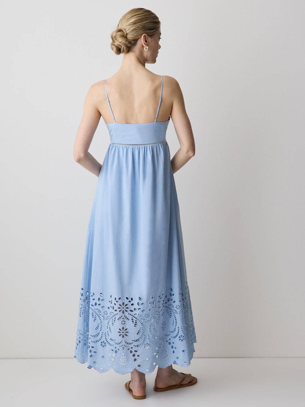Sleeveless Sweetheart Maxi Dress with Eyelets rw&co On Sale