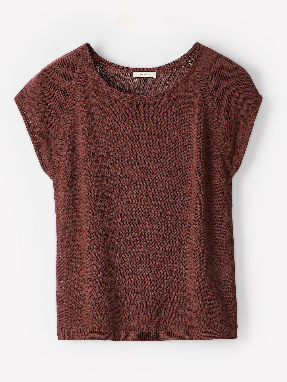 Cap-Sleeve Tape-Yarn Sweater rw&co Exclusive Sale Price