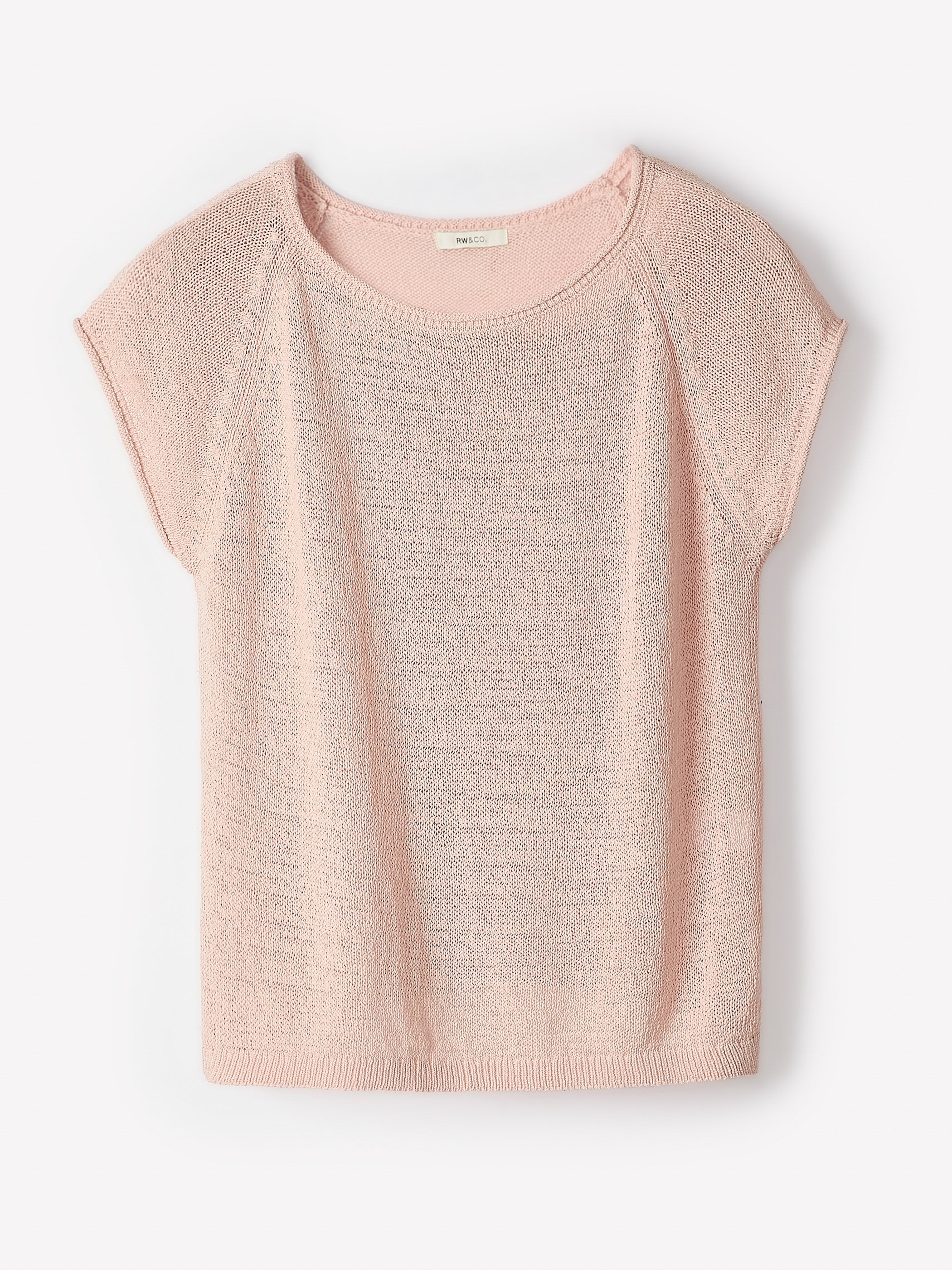 Cap-Sleeve Tape-Yarn Sweater rw&co Exclusive Sale Price