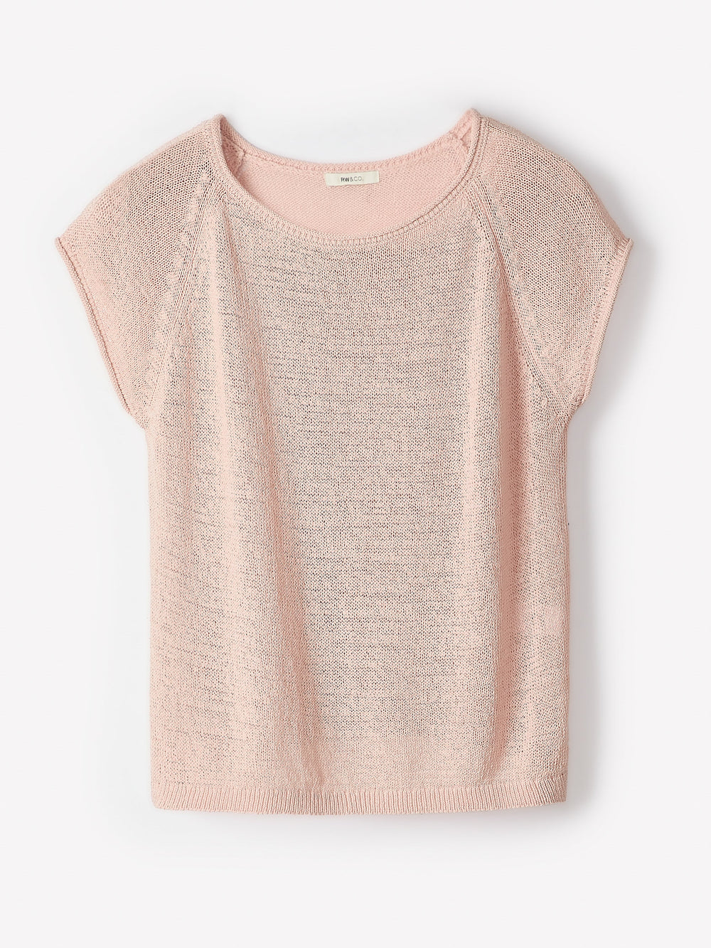 Cap-Sleeve Tape-Yarn Sweater rw&co Exclusive Sale Price