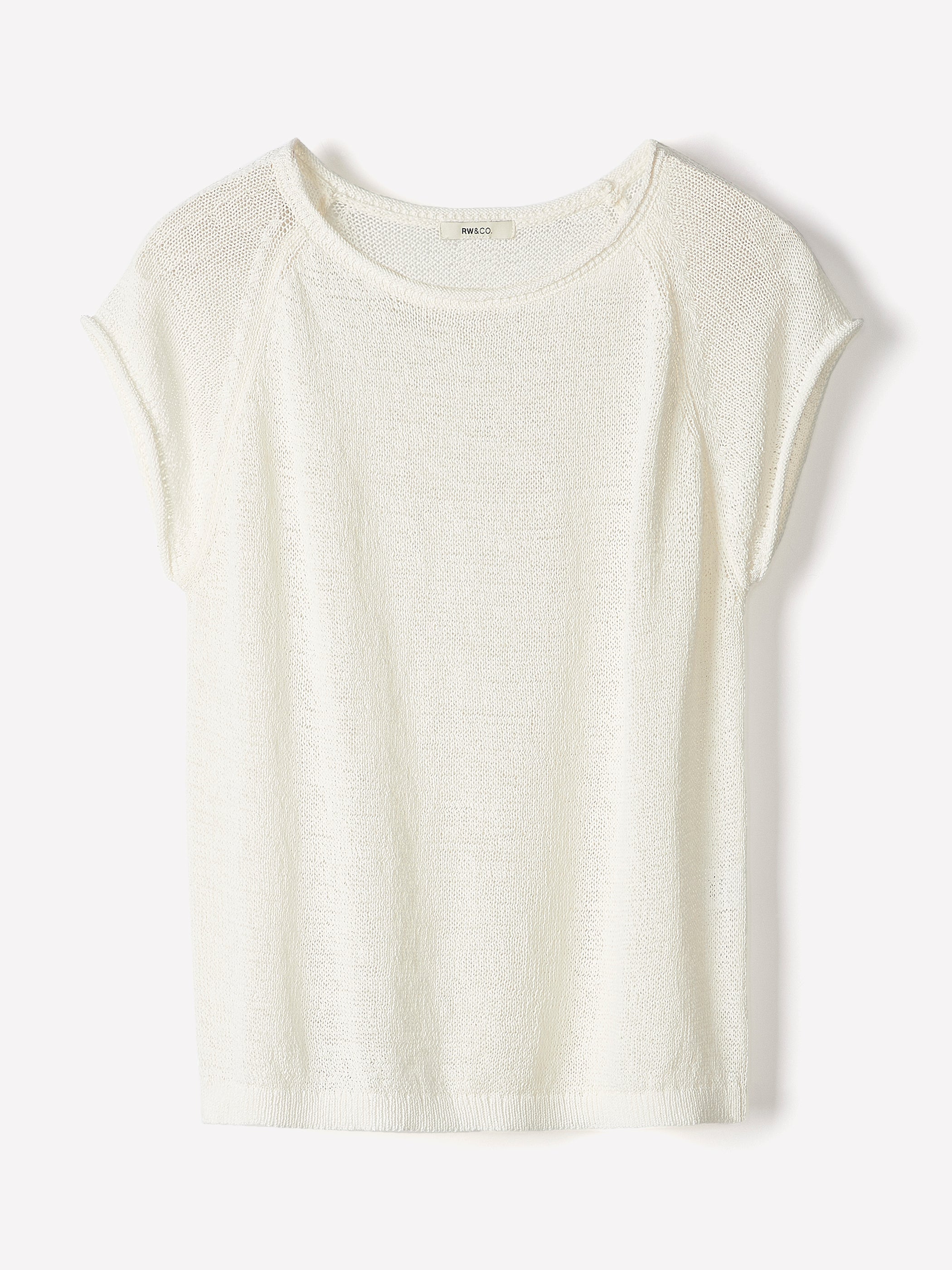 Cap-Sleeve Tape-Yarn Sweater rw&co Exclusive Sale Price