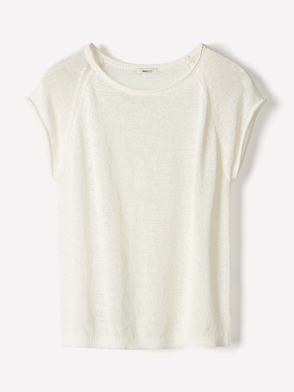 Cap-Sleeve Tape-Yarn Sweater rw&co Exclusive Sale Price