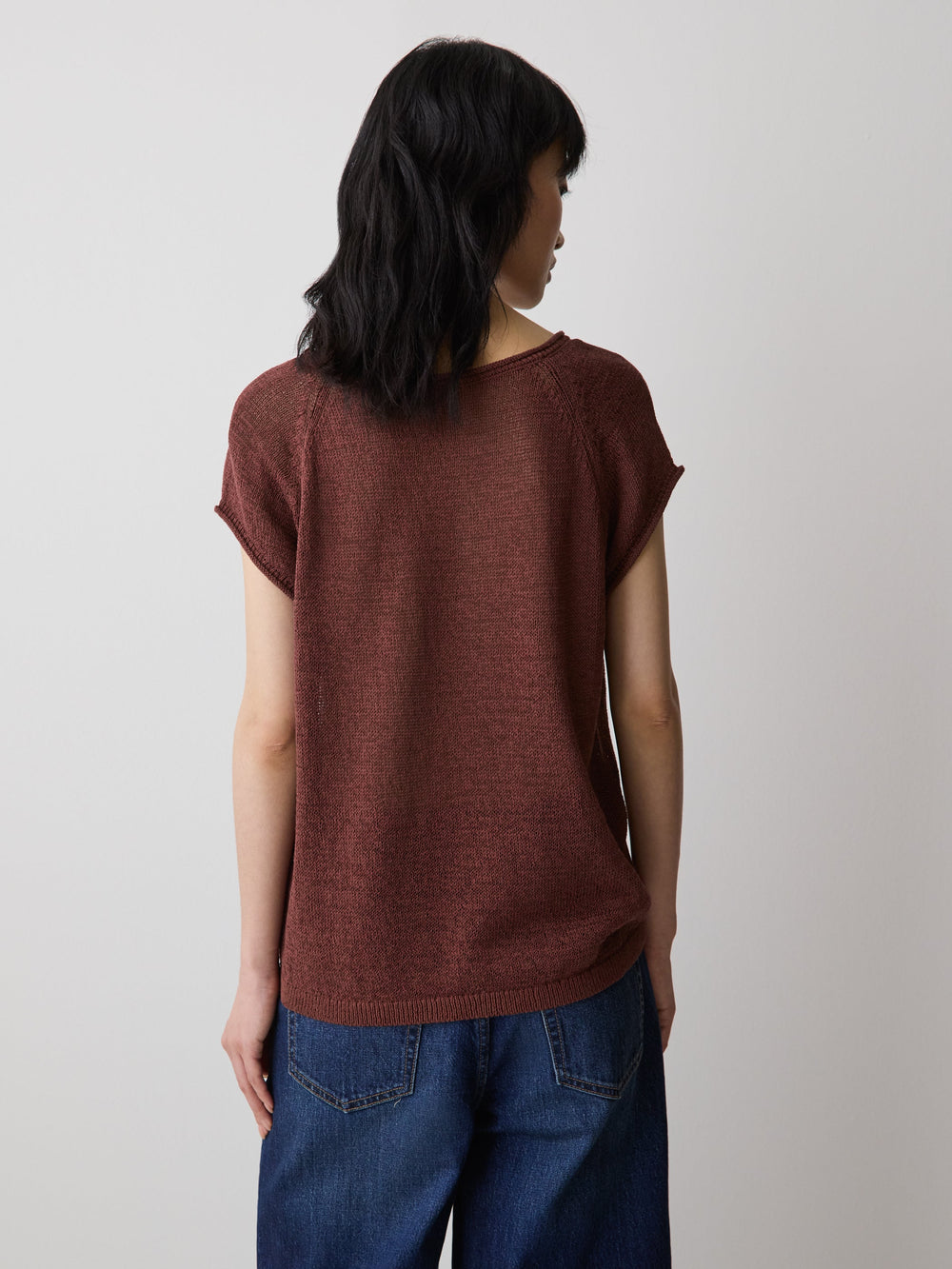 Cap-Sleeve Tape-Yarn Sweater rw&co Exclusive Sale Price