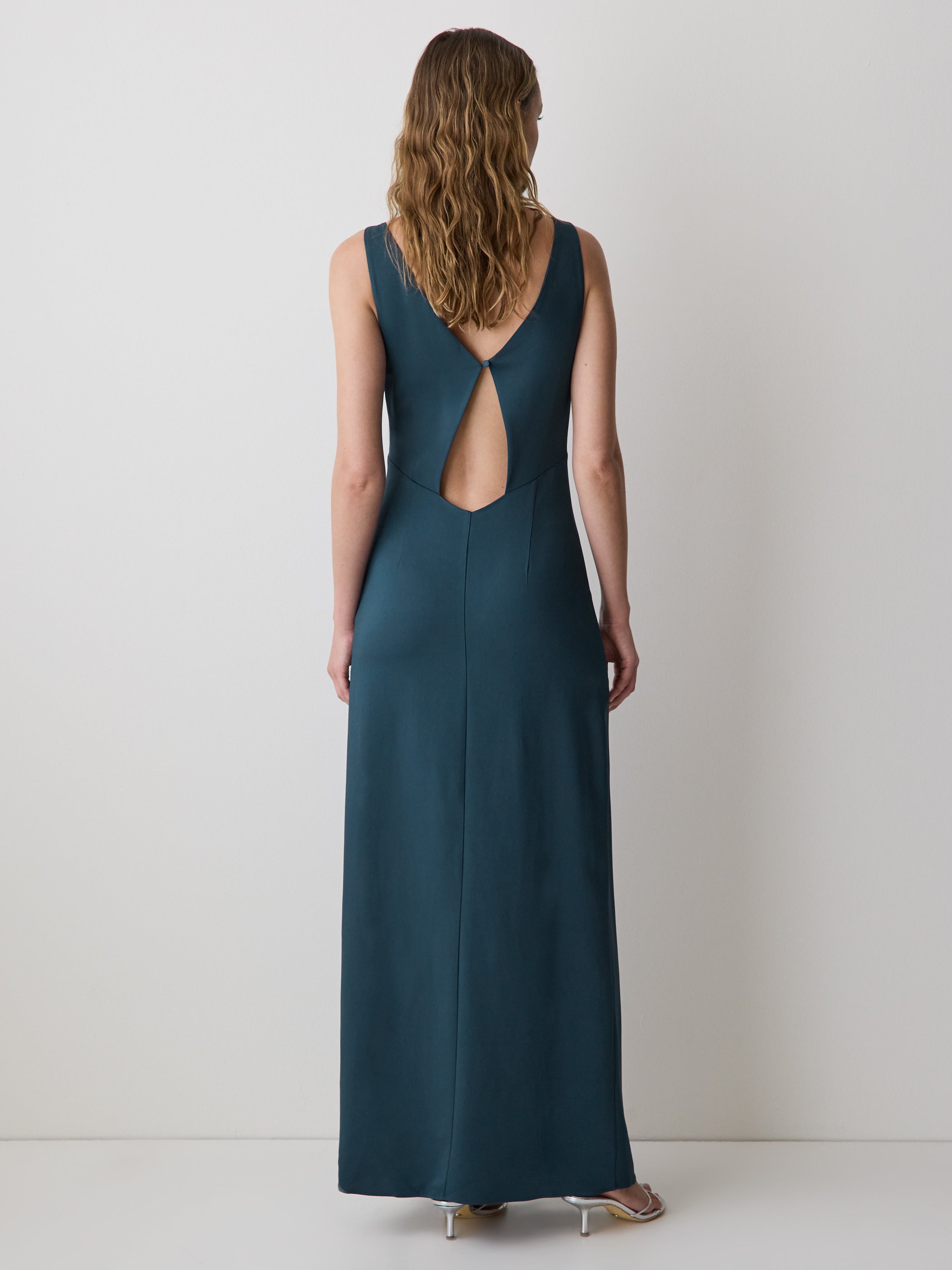 Sleeveless Boat-Neck Maxi Cocktail Dress rw&co Limited Time Discount