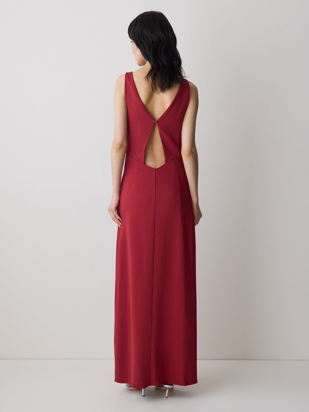 Sleeveless Boat-Neck Maxi Cocktail Dress rw&co Limited Time Discount