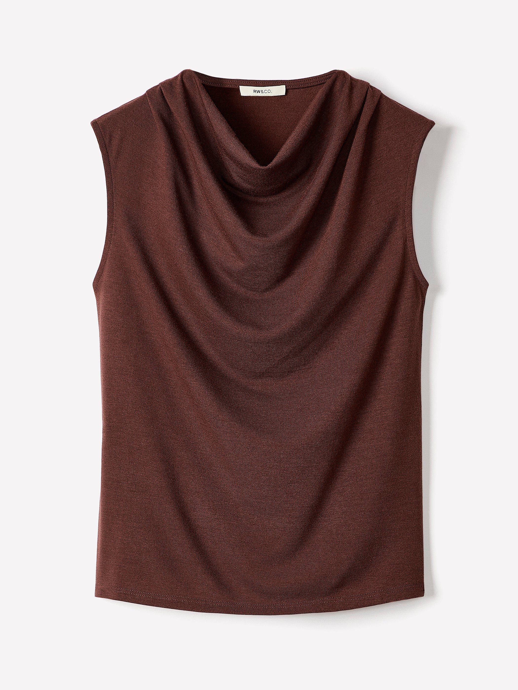 Sleeveless Top with Cowl Neckline rw&co Limited Time Discount