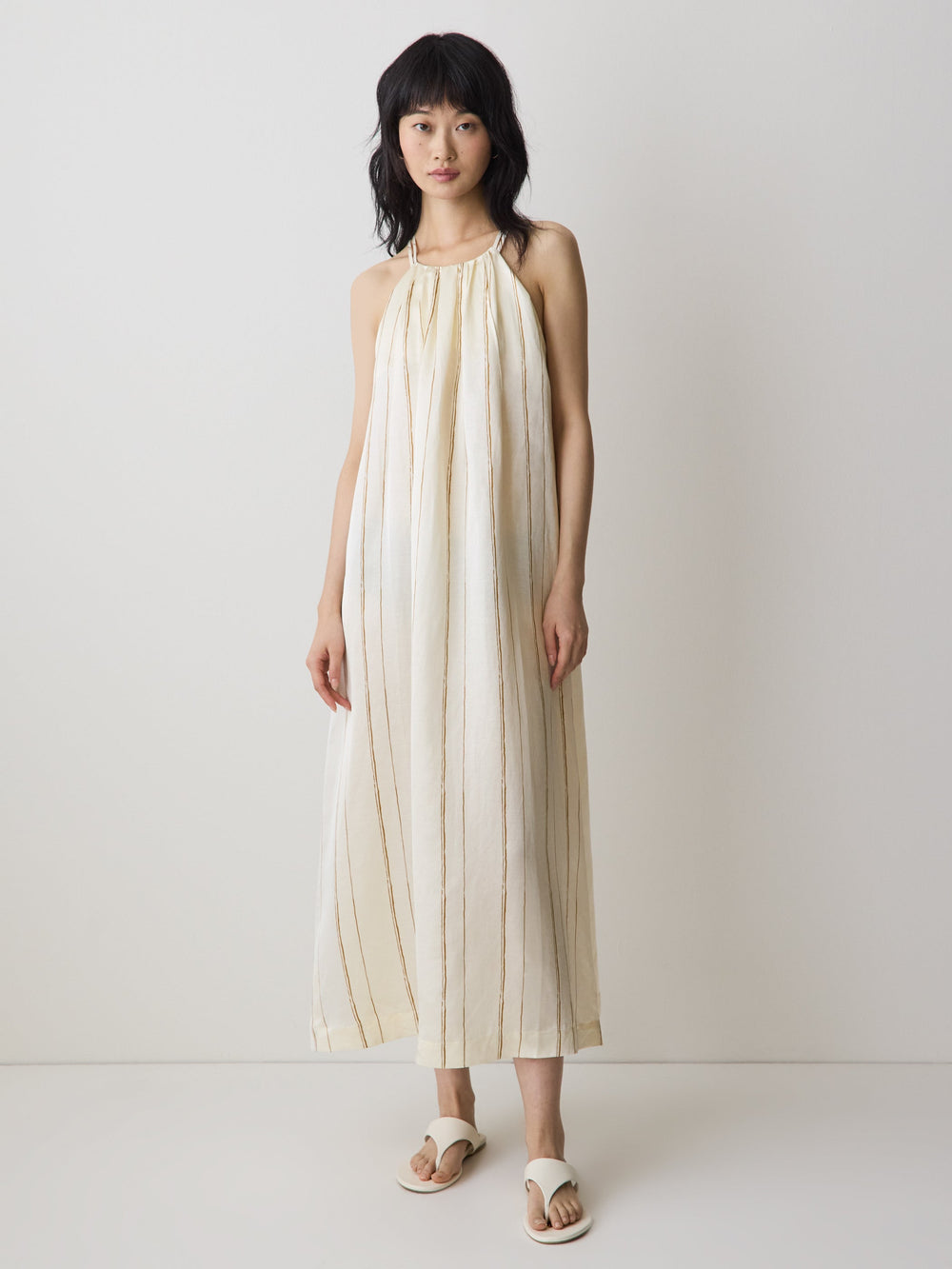 Sleeveless Halter-Neck Midi Dress rw&co Special Offer