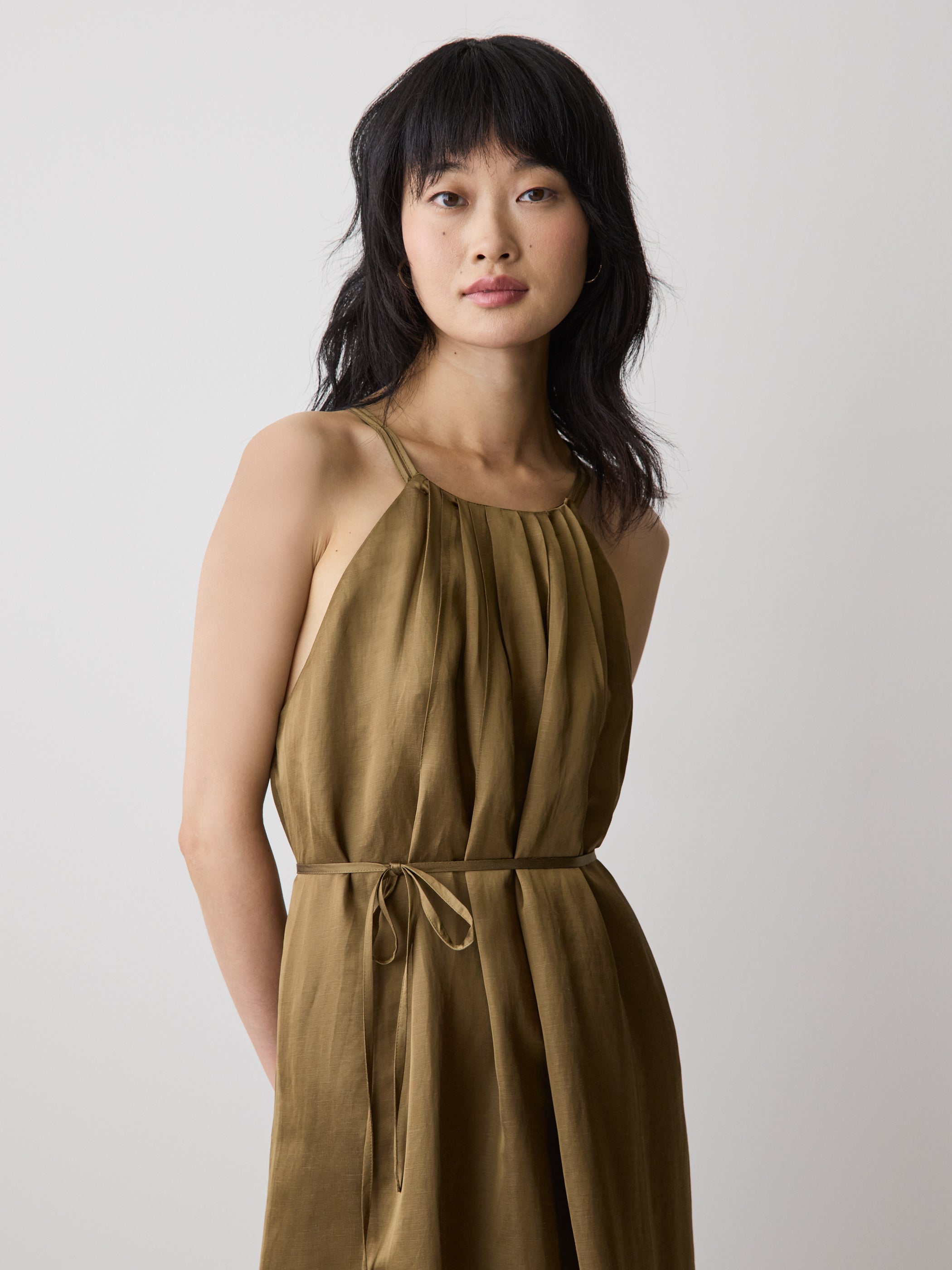 Sleeveless Halter-Neck Midi Dress rw&co Special Offer