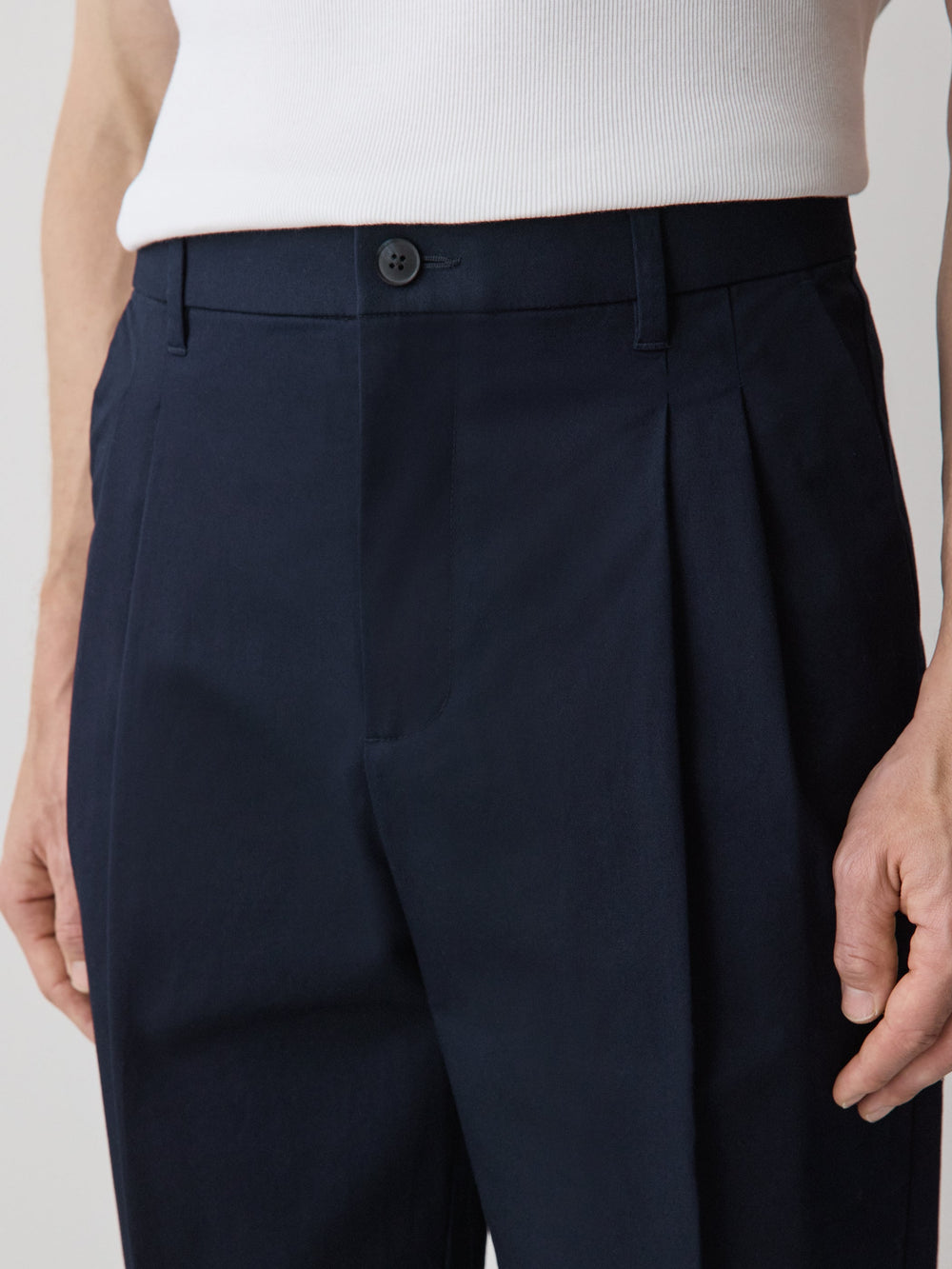 Loose Straight-Leg Pleated Chino Pant rw&co Great Value Deal