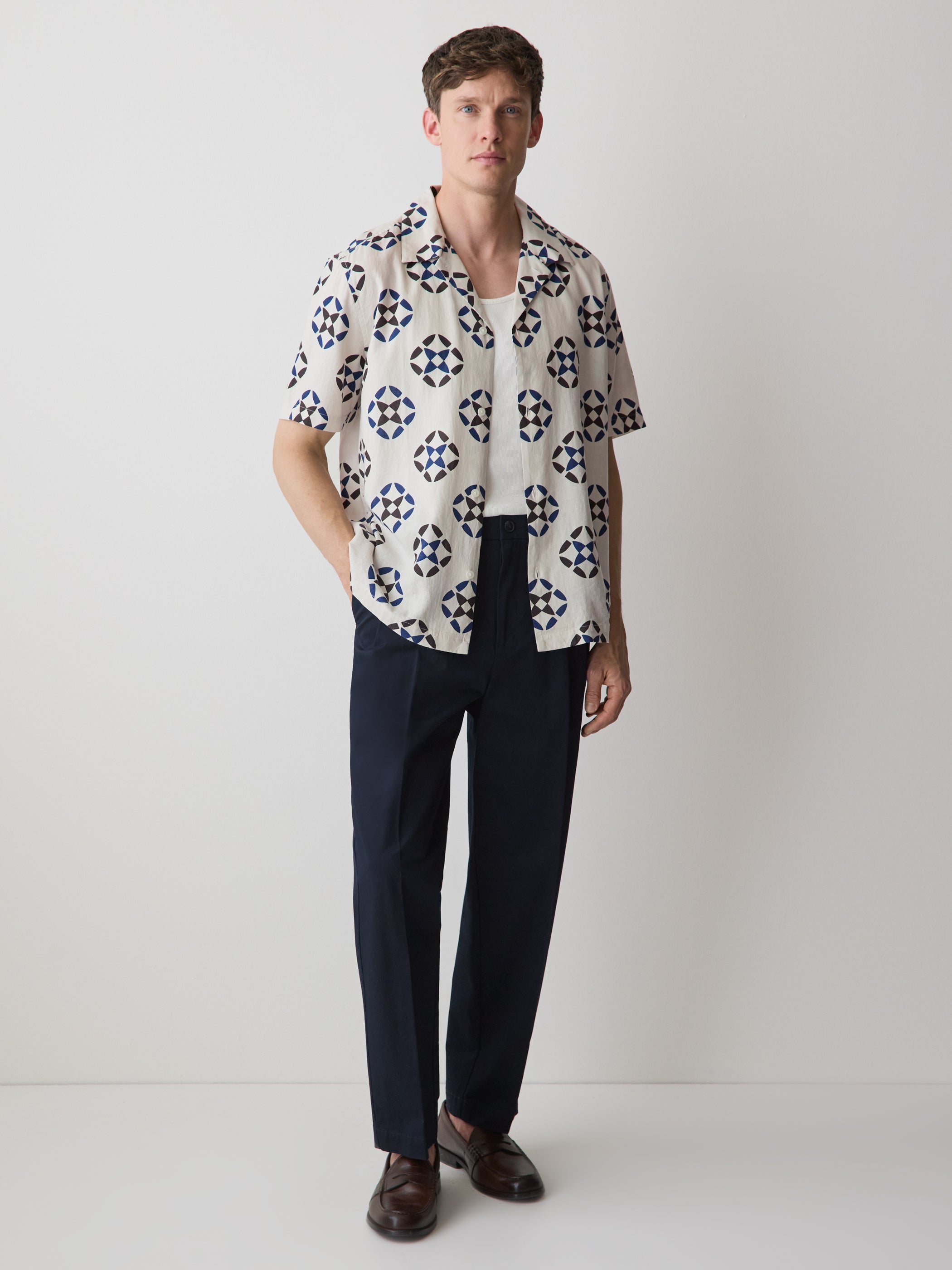 Loose Straight-Leg Pleated Chino Pant rw&co Great Value Deal