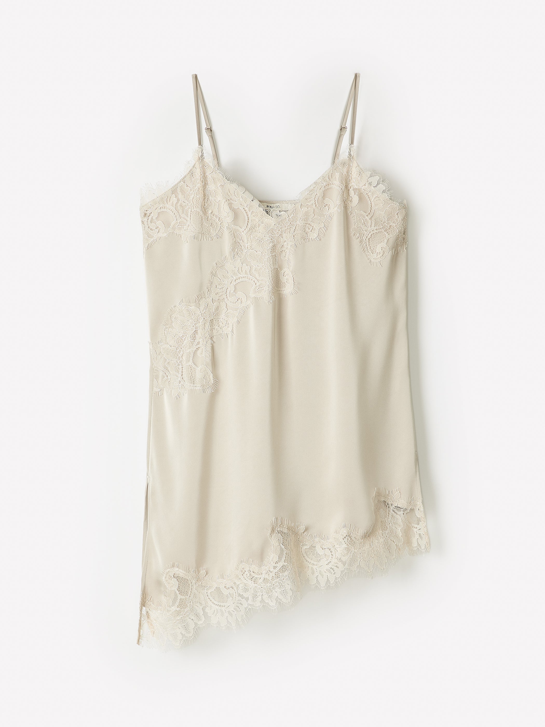Sleeveless V-Neck Satin Blouse with Lace Trims rw&co Limited Time Discount