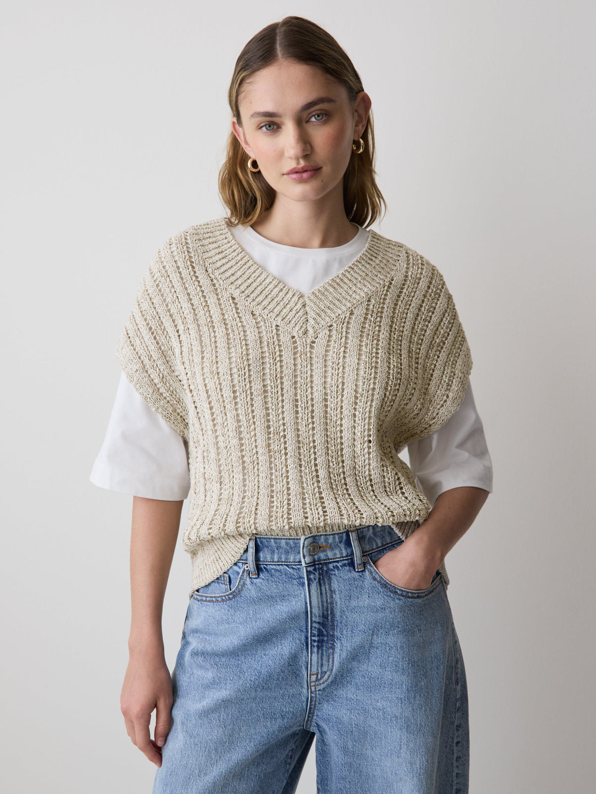 Sleeveless V-Neck Sweater Vest rw&co Special Promo Price