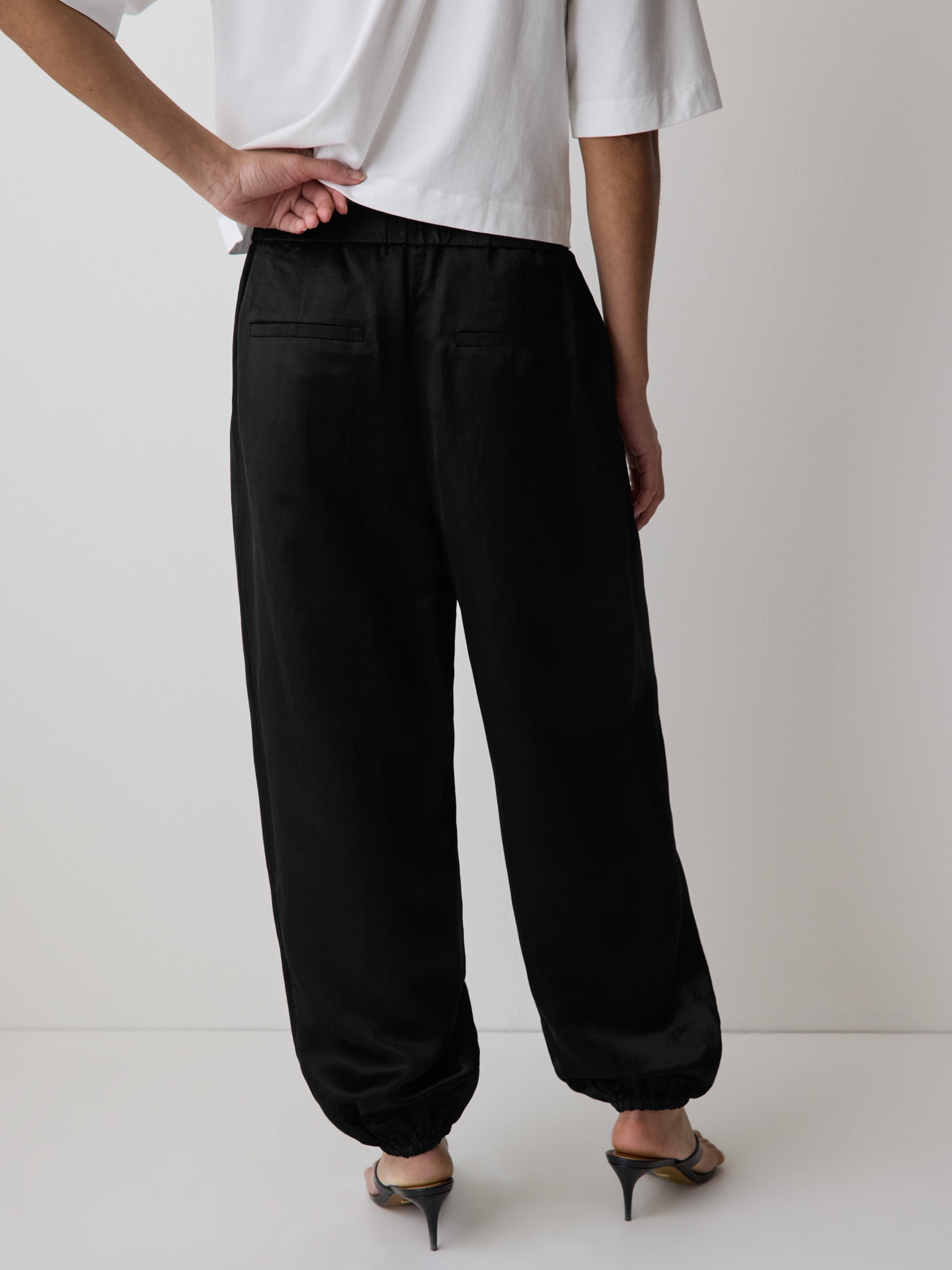 Satin High-Rise Balloon-Leg Pant rw&co Great Value Deal