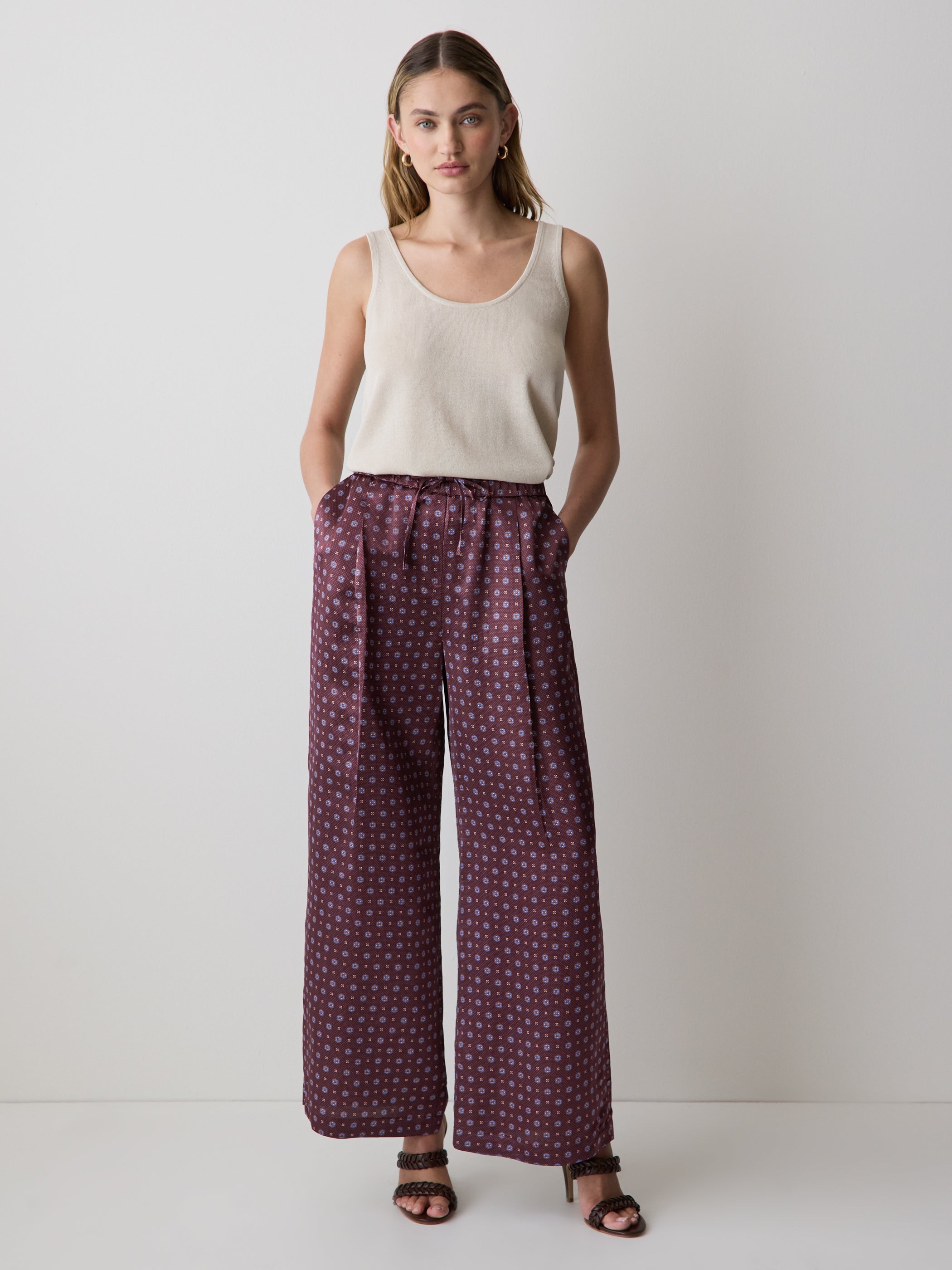 Pull-On Mid-Rise Wide-Leg Pant rw&co Limited Time Discount