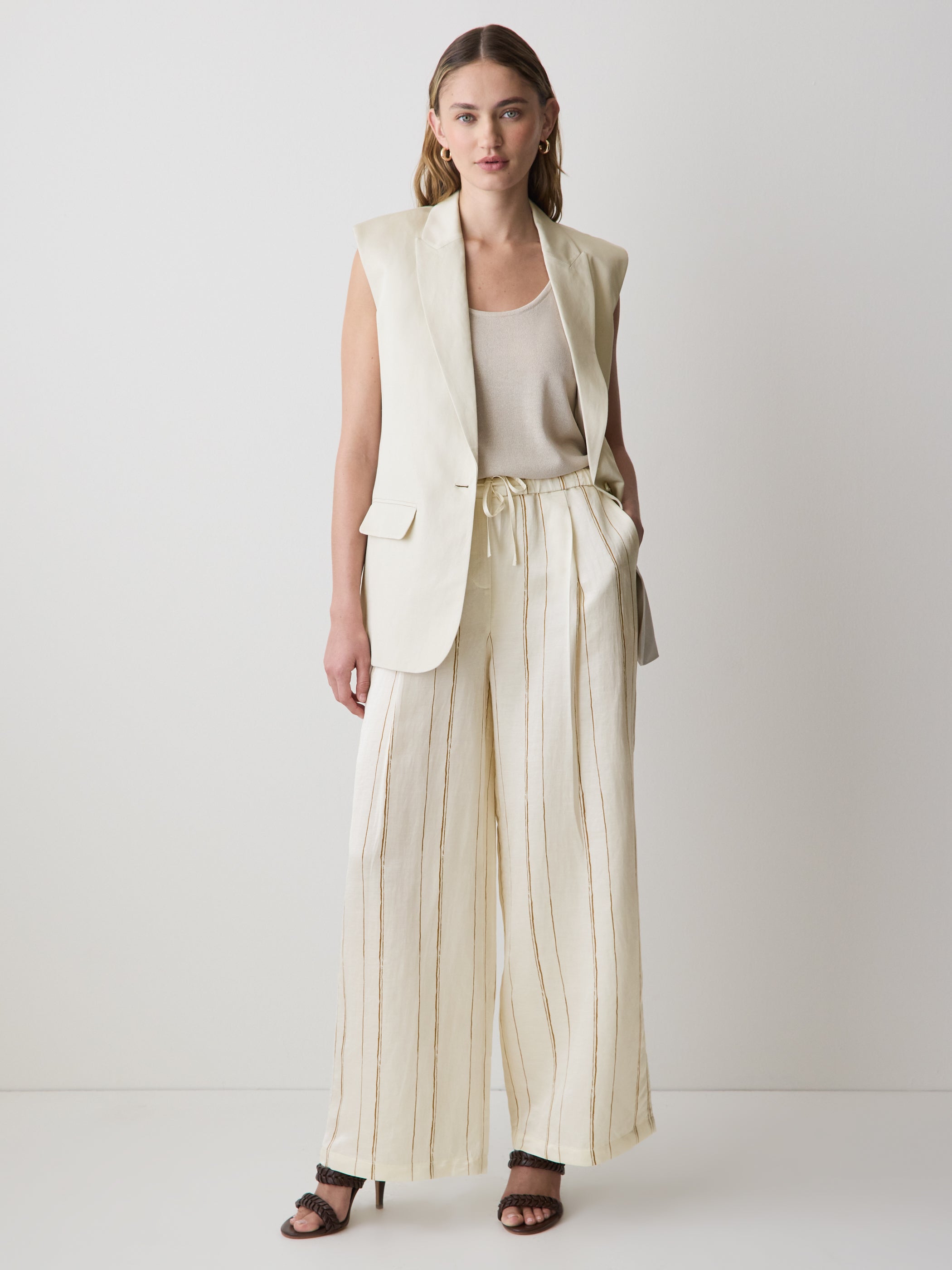 Pull-On Mid-Rise Wide-Leg Pant rw&co Limited Time Discount