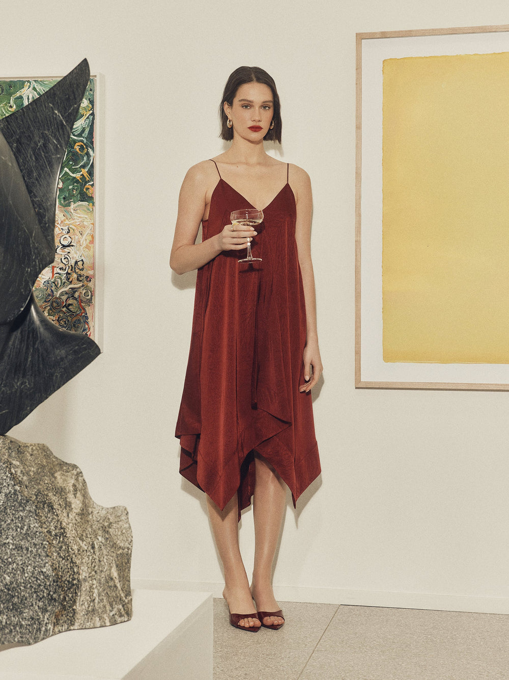 Sleeveless V-Neck Midi Dress rw&co Limited Time Discount