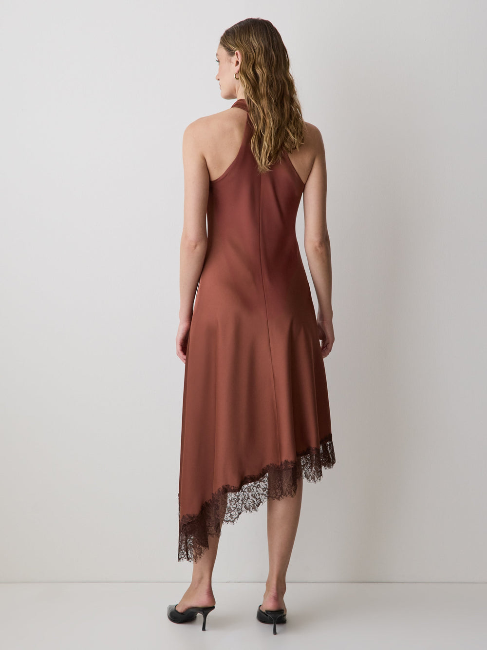 Sleeveless Cowl-Neck Dress with Asymmetrical Hem rw&co Special Offer