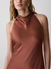 Sleeveless Cowl-Neck Dress with Asymmetrical Hem rw&co Special Offer