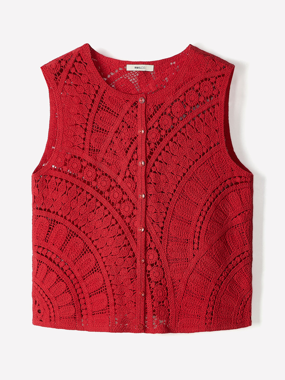 Buttoned-Down Crochet Tank Top rw&co Limited Time Discount