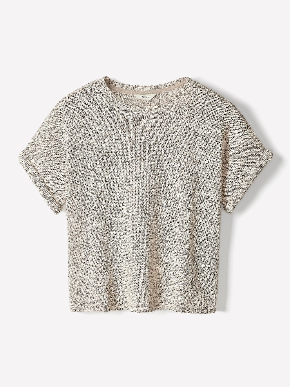 Extended-Sleeve Crew-Neck Relaxed-Fit Top rw&co Great Value Deal