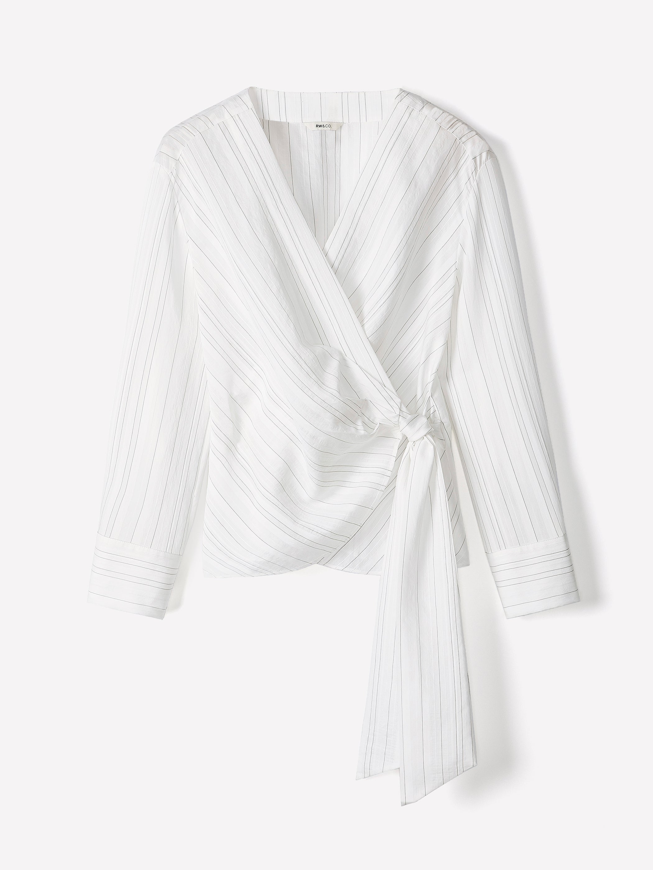 Long-Sleeve Wrap Blouse rw&co Great Value Deal