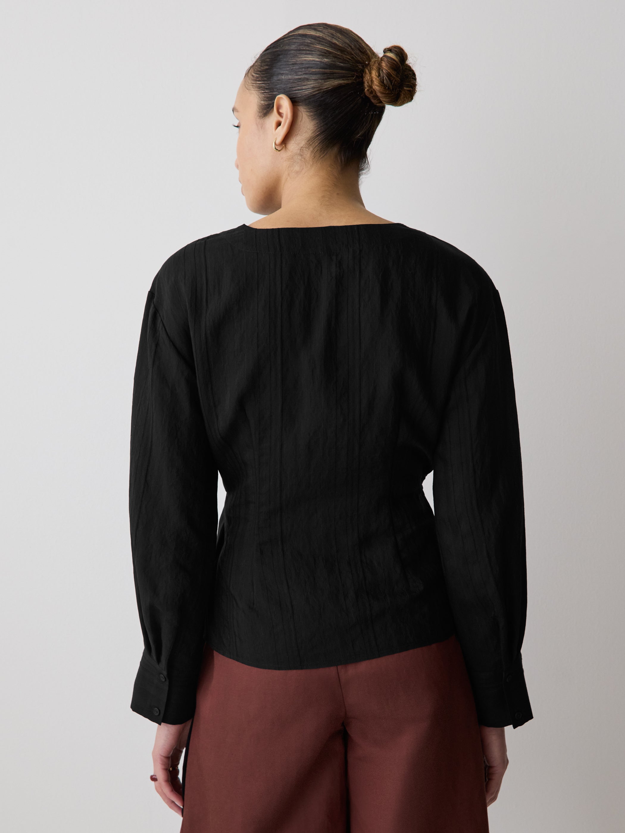 Long-Sleeve Wrap Blouse rw&co Great Value Deal