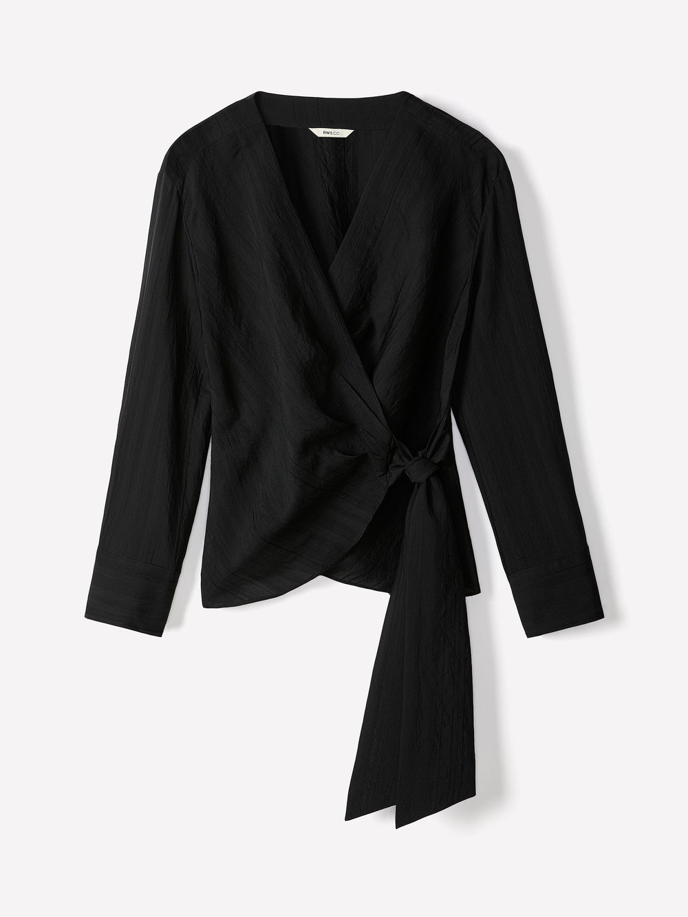 Long-Sleeve Wrap Blouse rw&co Great Value Deal
