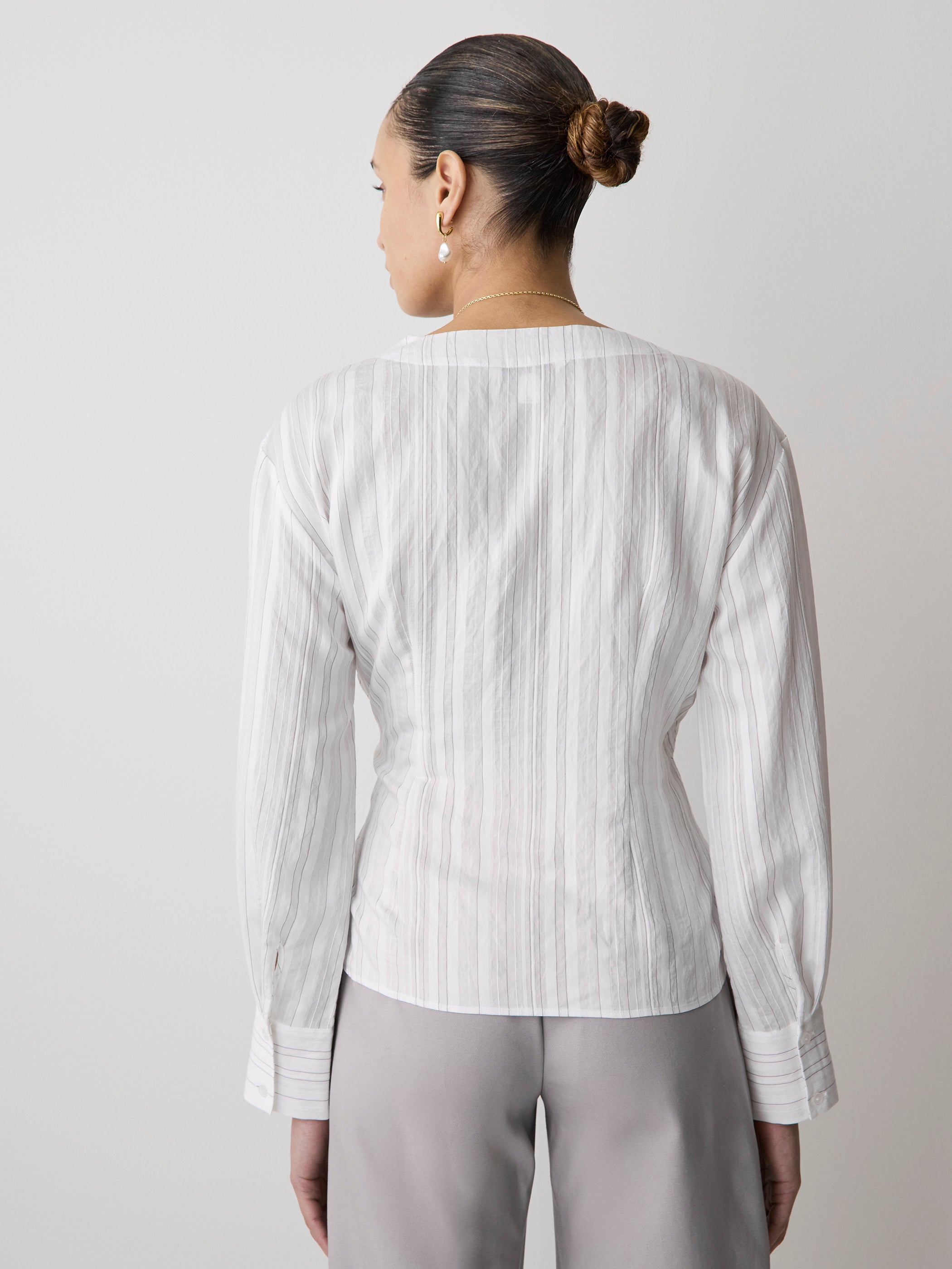 Long-Sleeve Wrap Blouse rw&co Great Value Deal