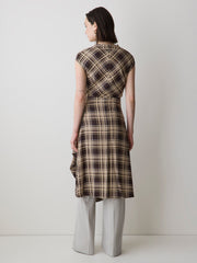 Extended-Sleeve Cowl-Neck Midi Dress with Wrap Detail rw&co Great Value Deal
