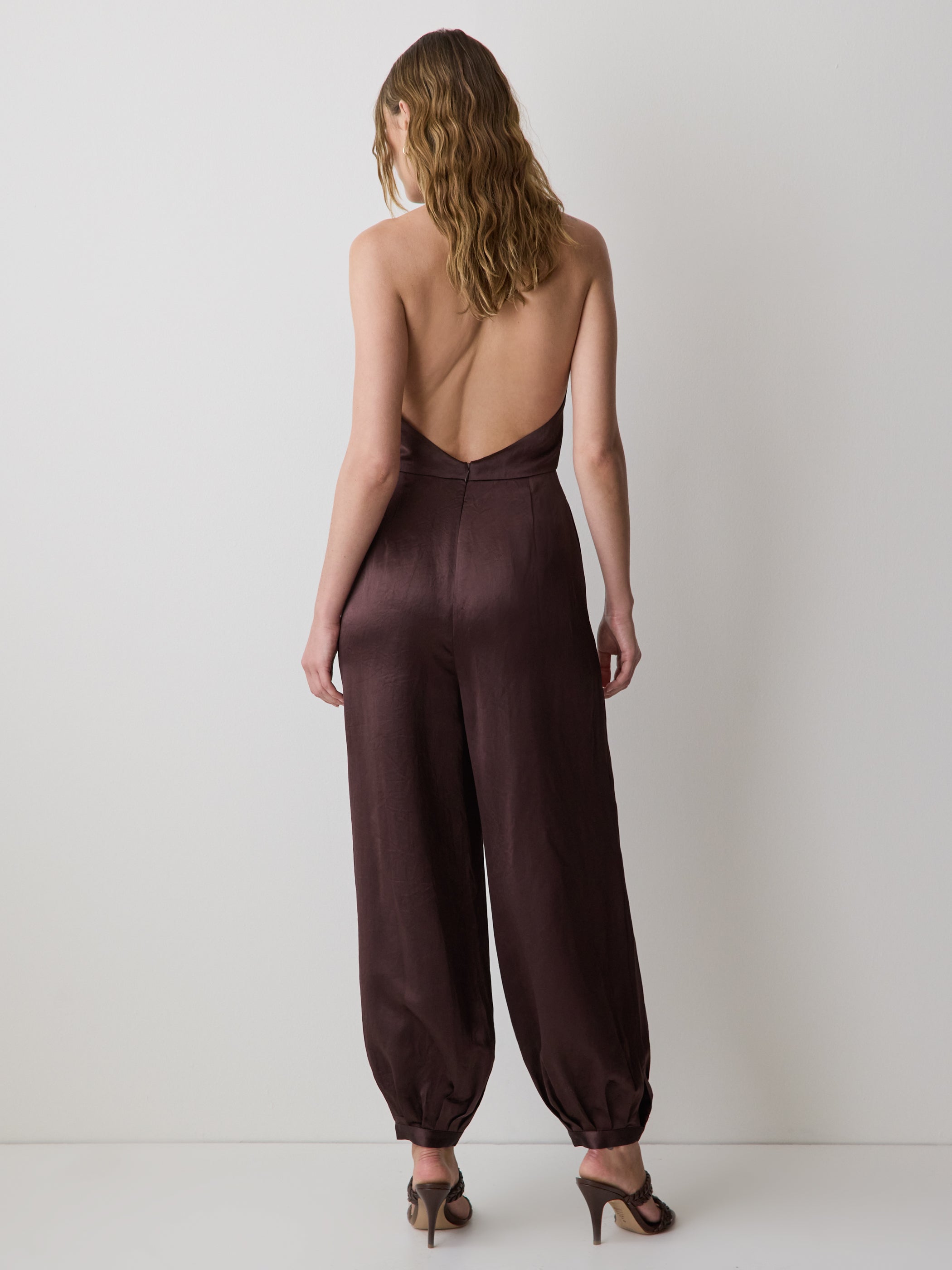 Sleeveless Wide-Leg Jumpsuit with Open Back rw&co On Sale