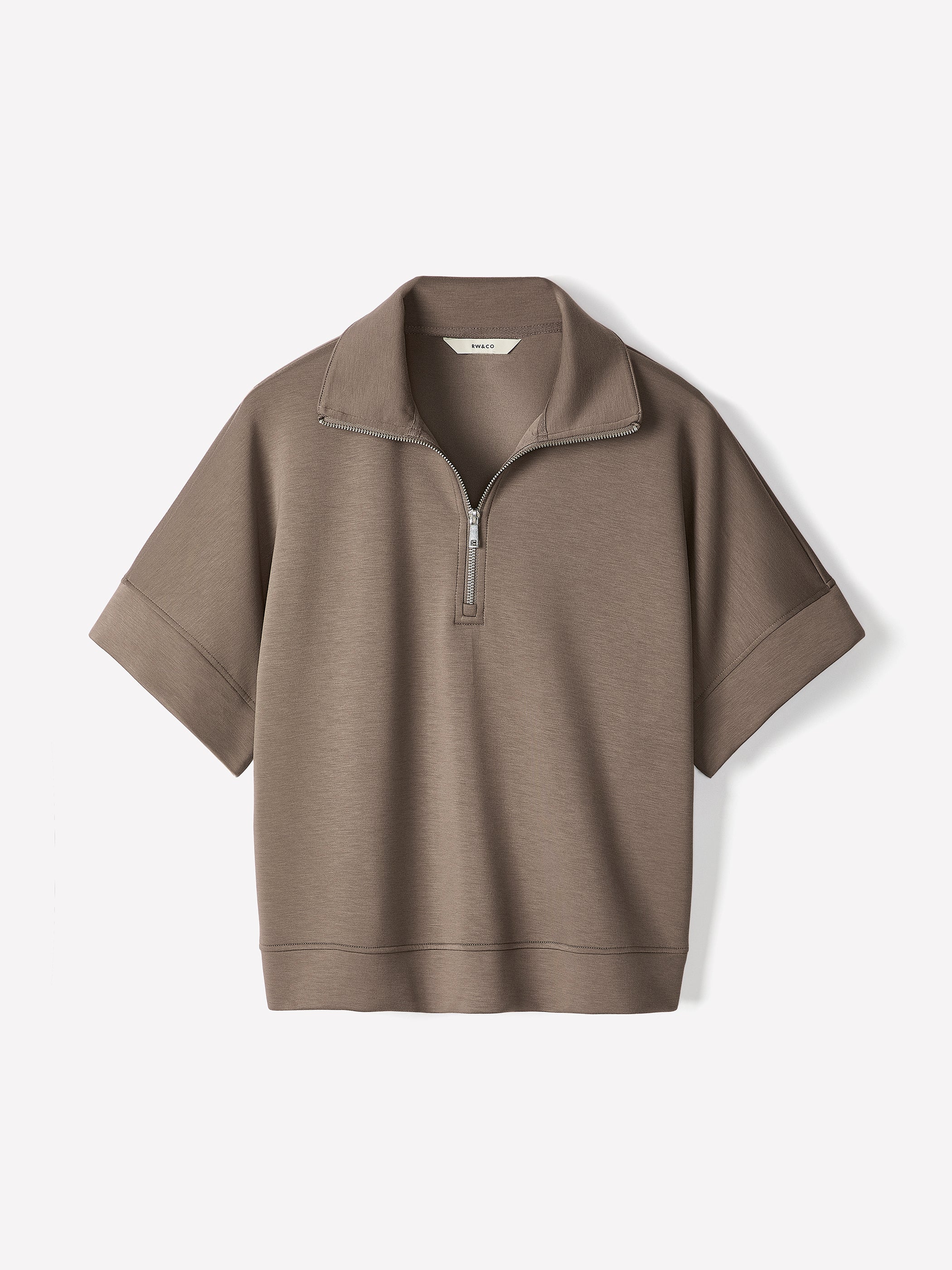 Half-Zip Mock-Neck Top rw&co Limited Time Discount