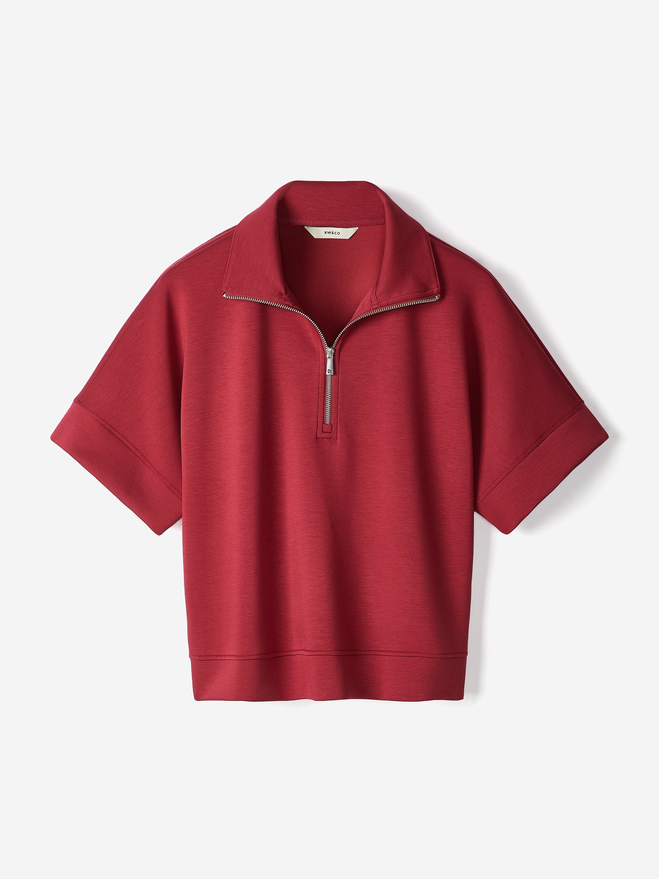 Half-Zip Mock-Neck Top rw&co Limited Time Discount