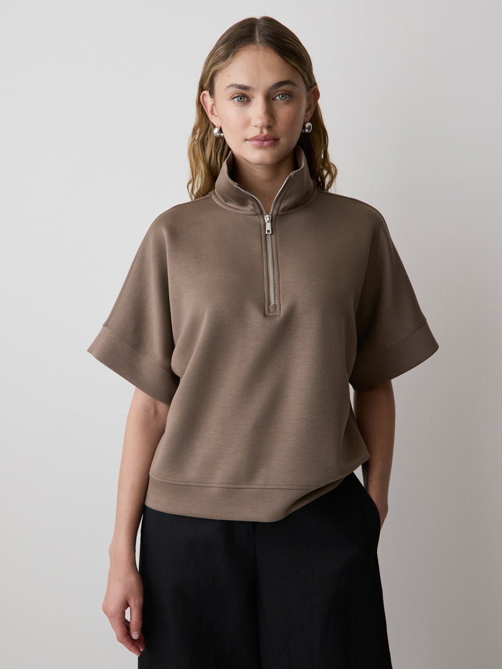 Half-Zip Mock-Neck Top rw&co Limited Time Discount
