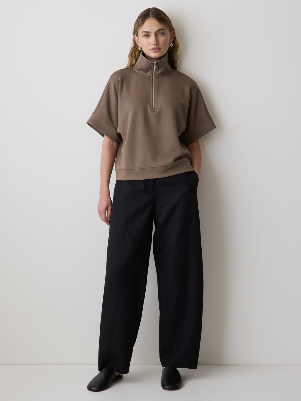 Half-Zip Mock-Neck Top rw&co Limited Time Discount