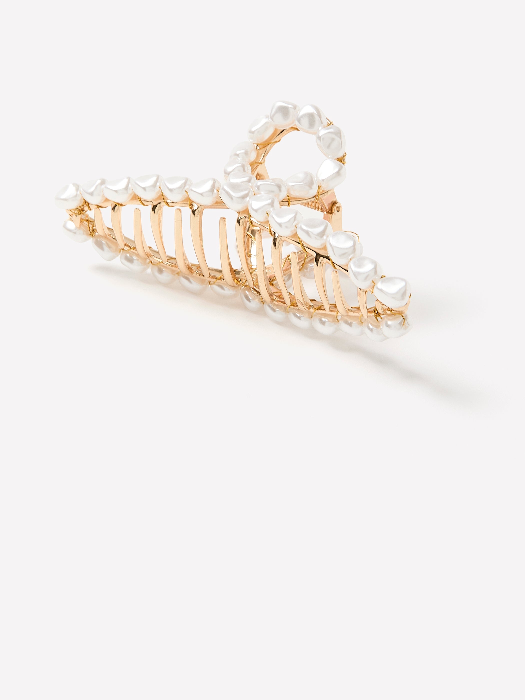 Metal Hair Gripper with Pearls rw&co Special Offer