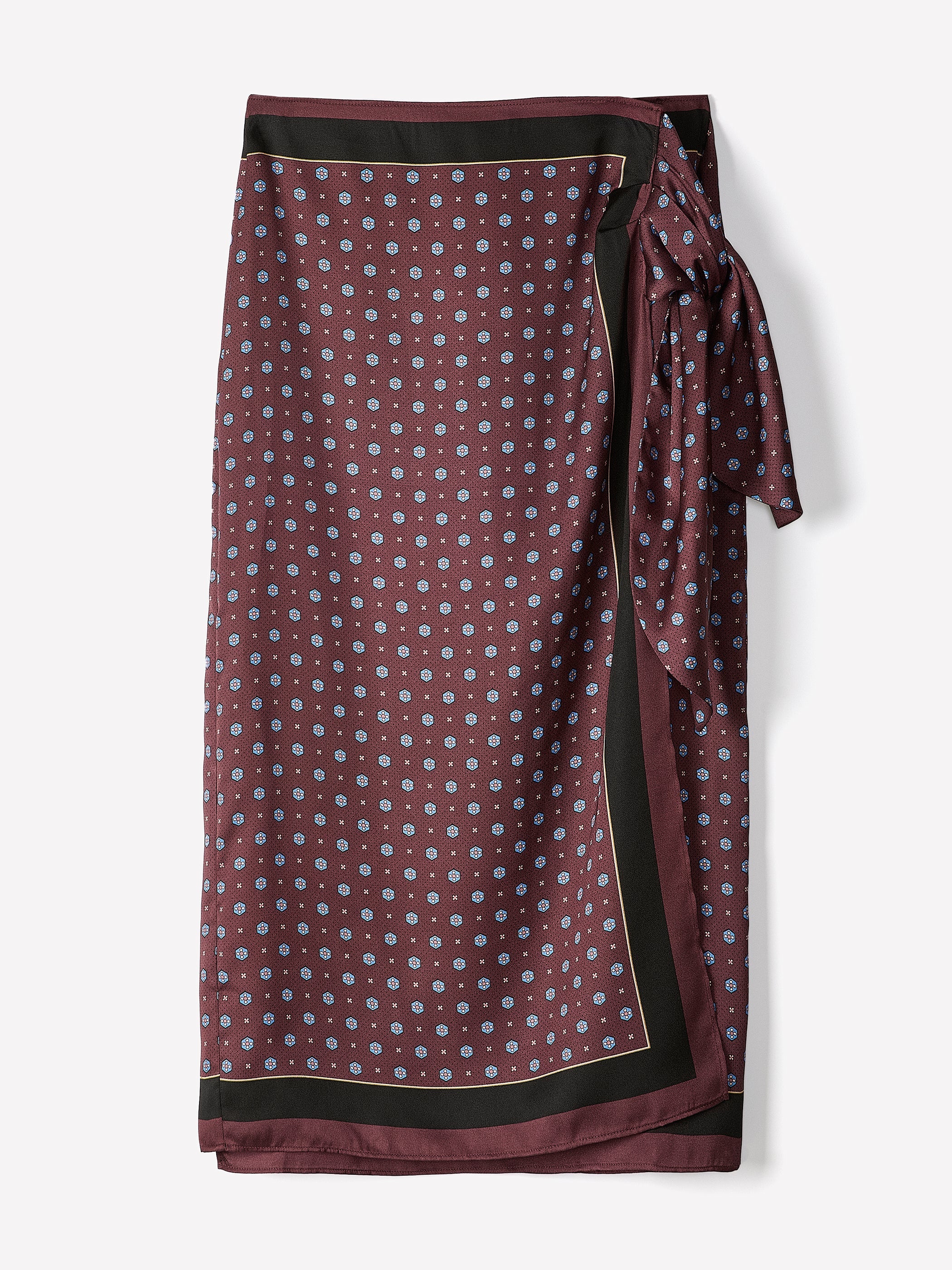 Satin High-Rise Wrap Midi Skirt rw&co Special Offer