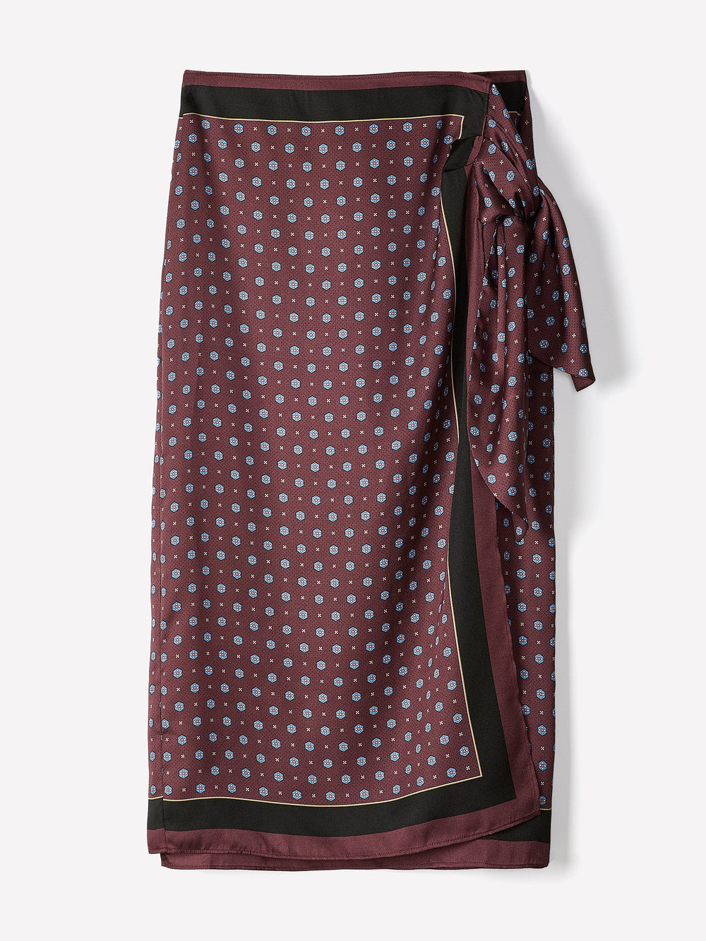 Satin High-Rise Wrap Midi Skirt rw&co Special Offer